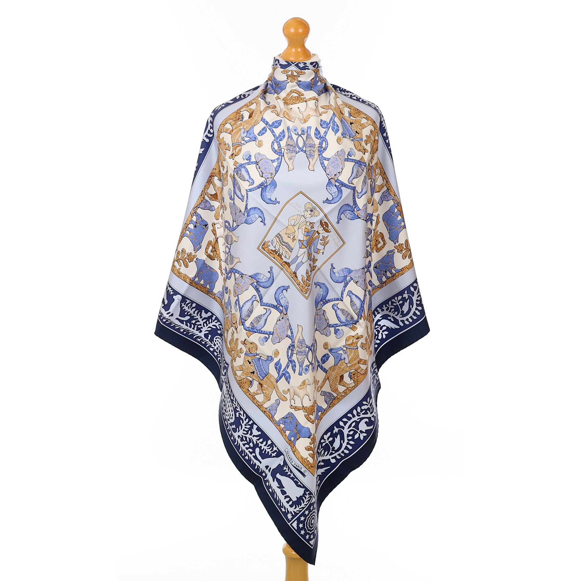 Pristine Hermès Early America Silk Scarf Quite Rare