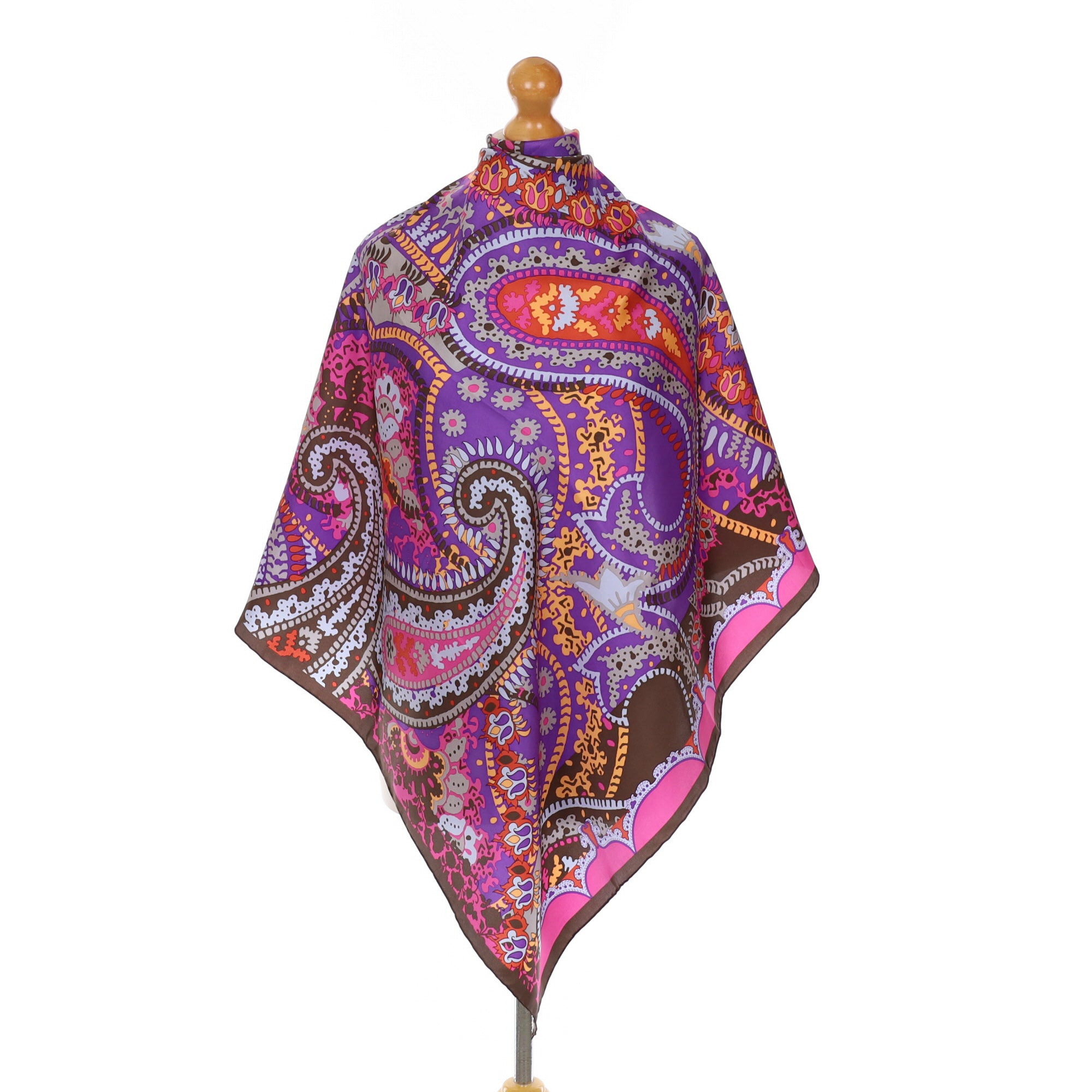 Fraas Pink Paisley Silk Scarf