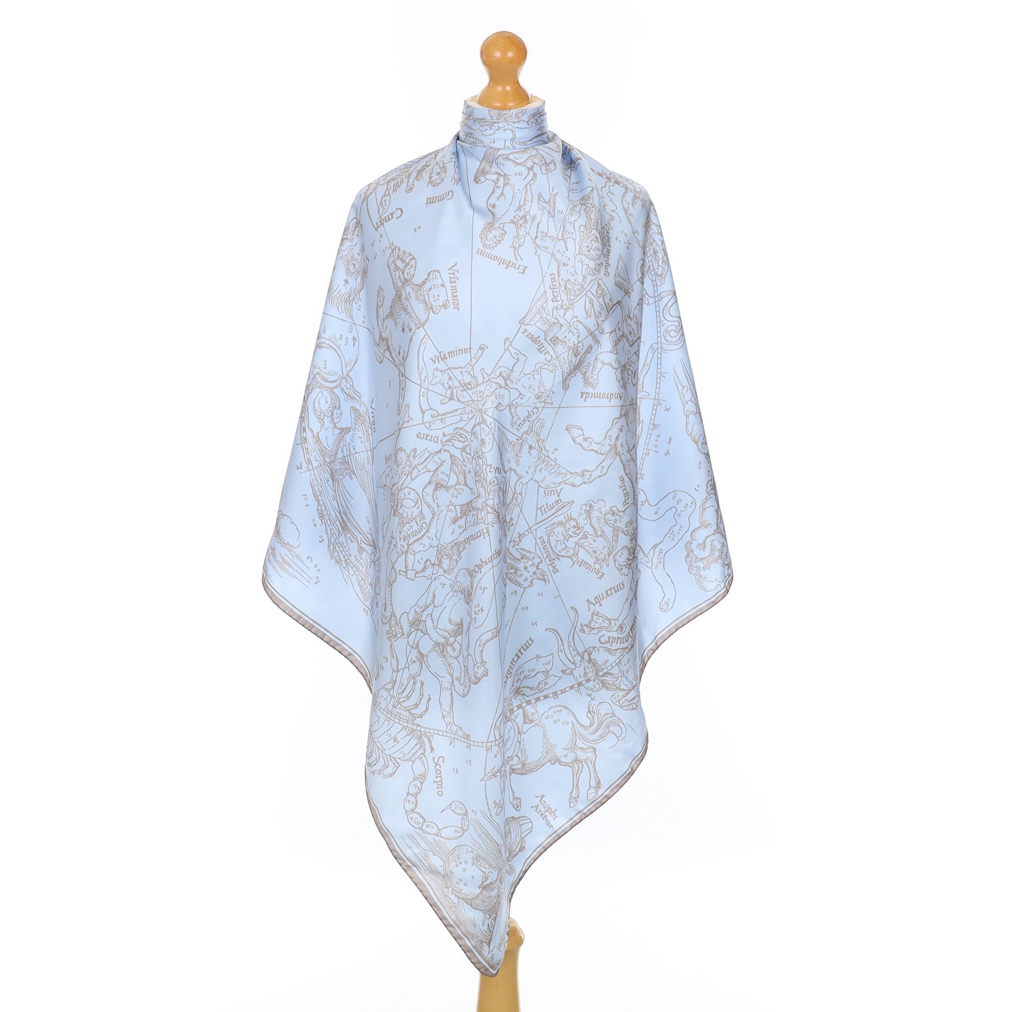 Pale Blue Zodiac Silk Scarf