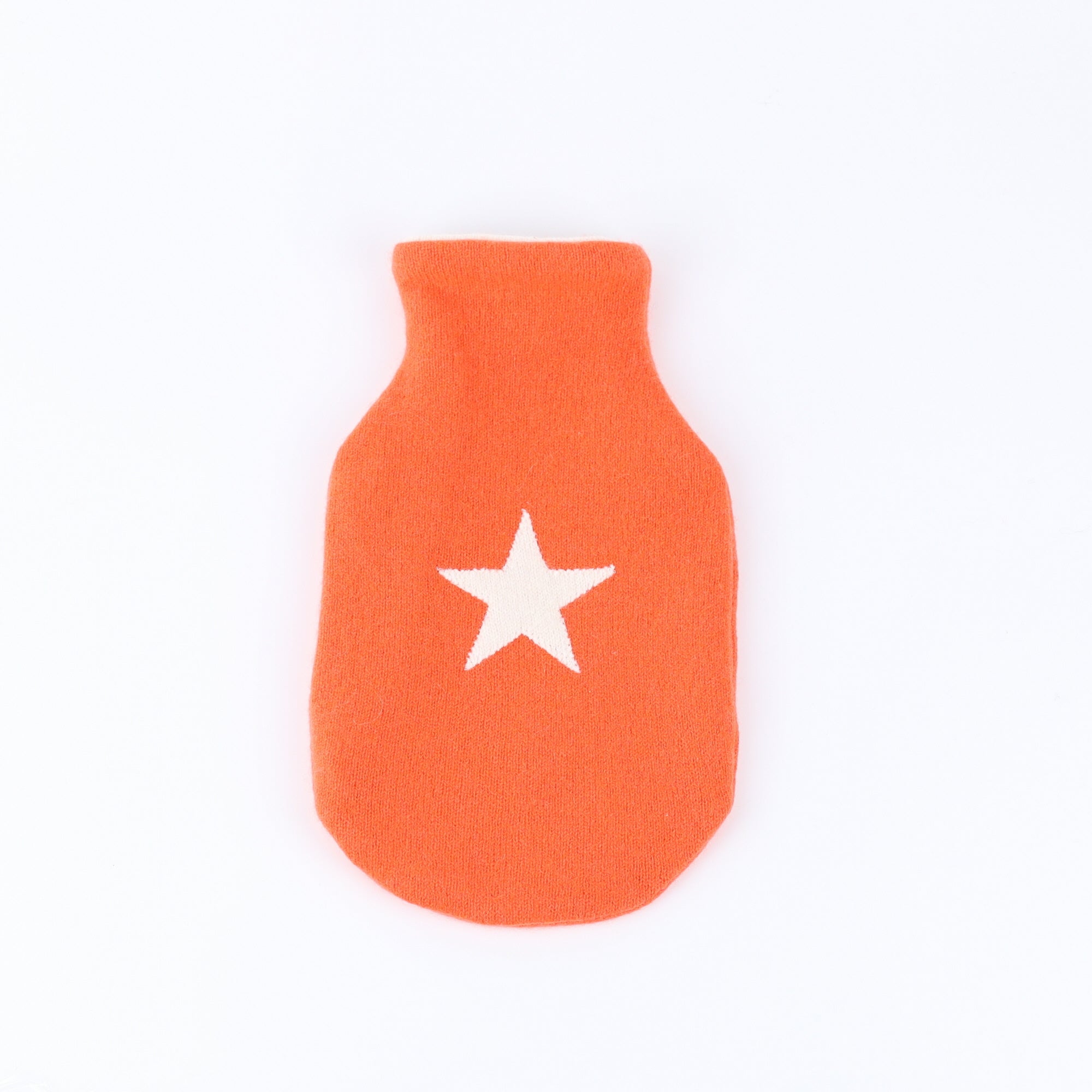 Tangerine Orange and Cream Cashmere Small Hot Water Bottle