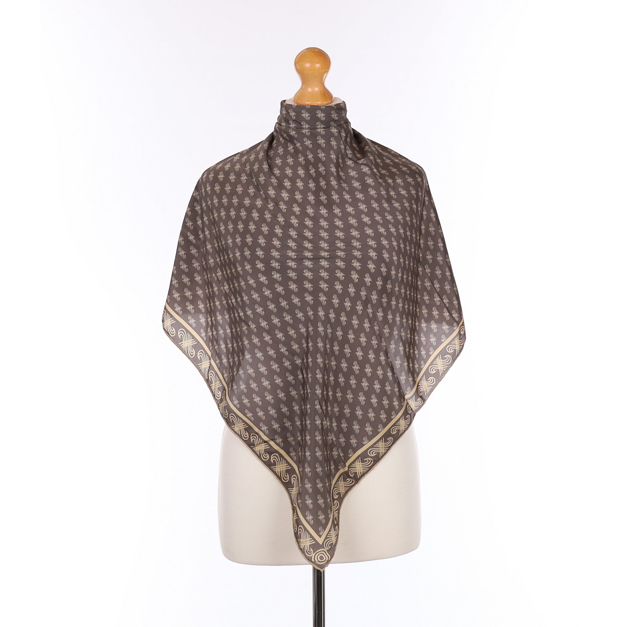 Jaeger Patterned Vintage Silk Scarf