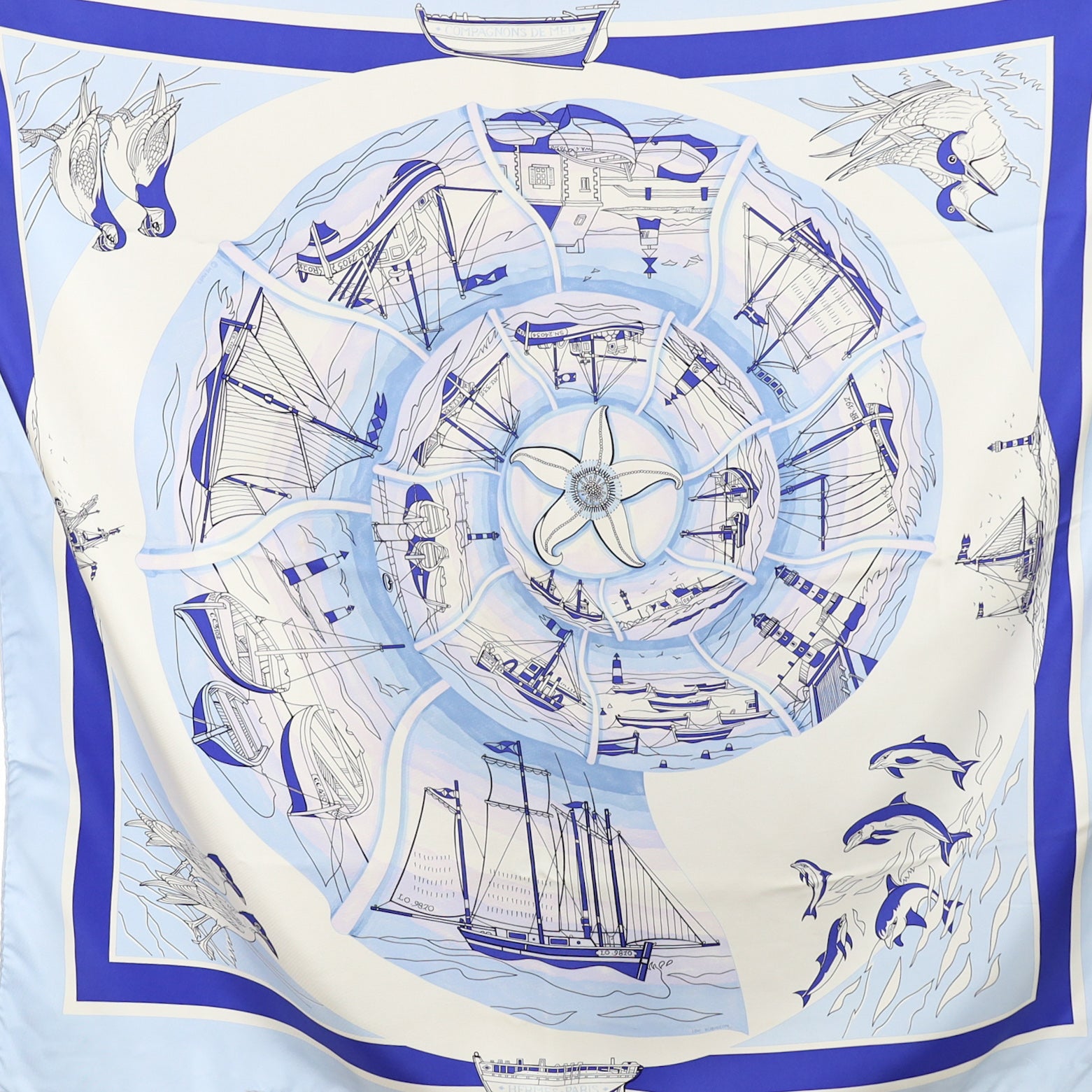Hermès Compagnons De Mer Silk Scarf