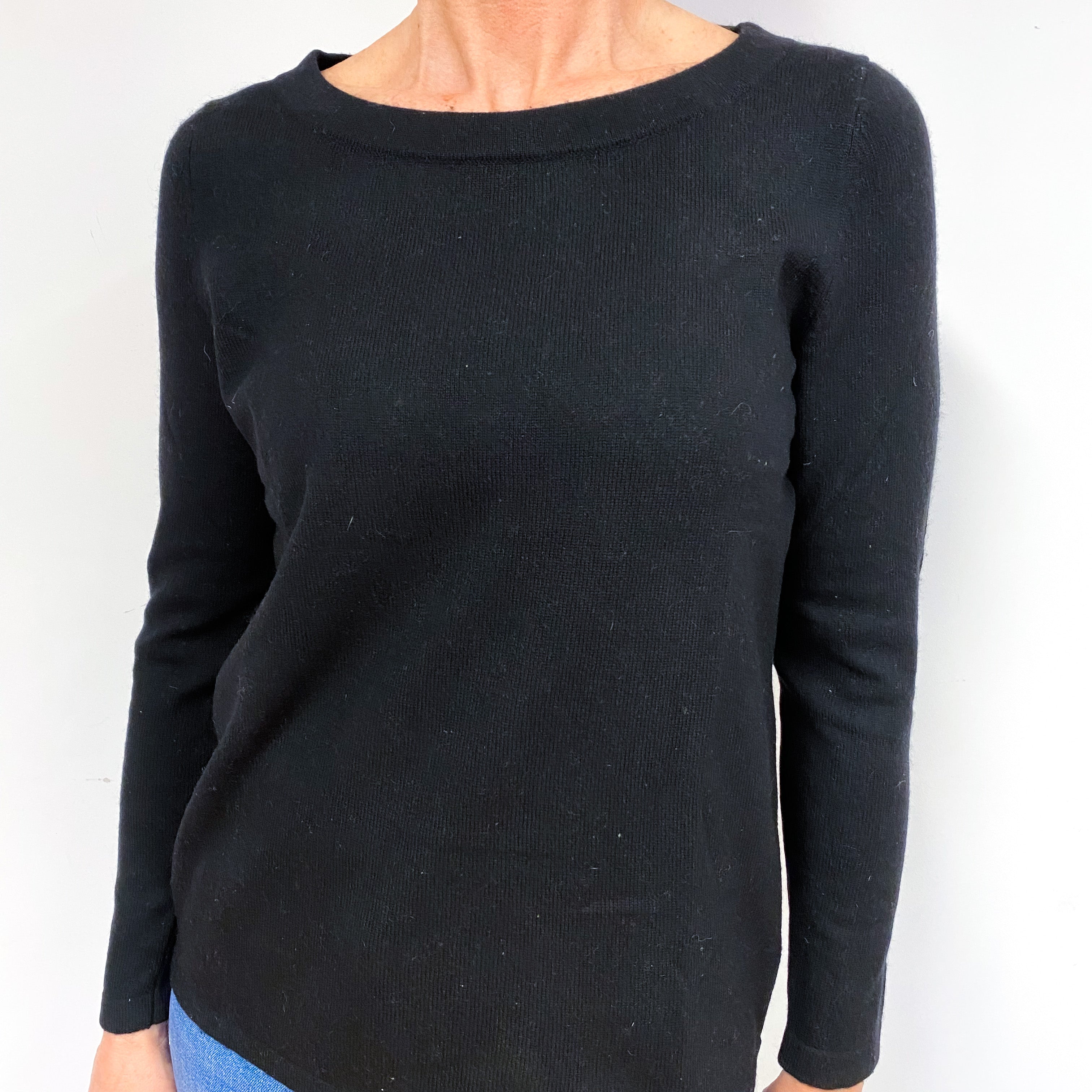 Black Cashmere Crew Neck Jumper Medium