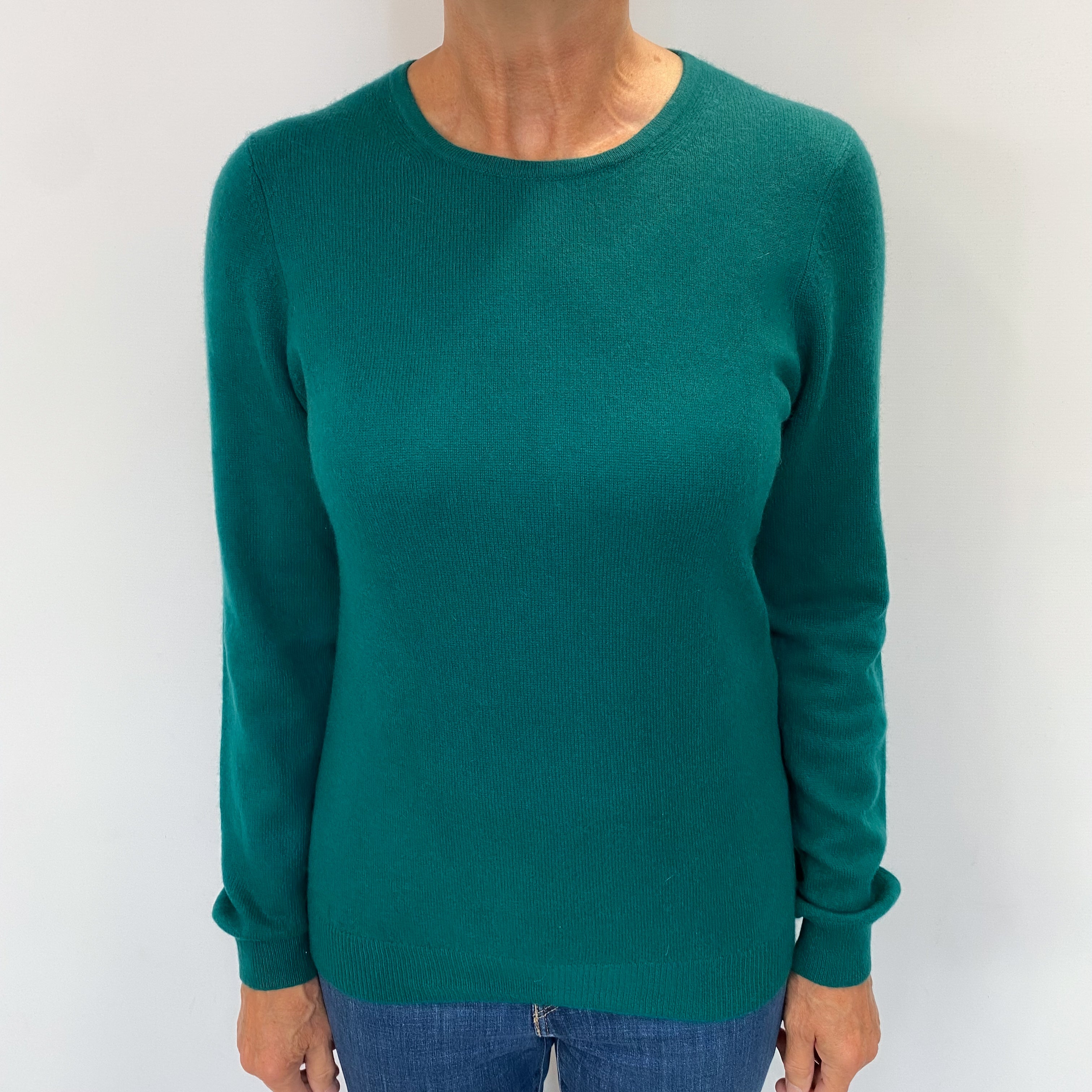 Emerald Green Cashmere Crew Neck Jumper Medium