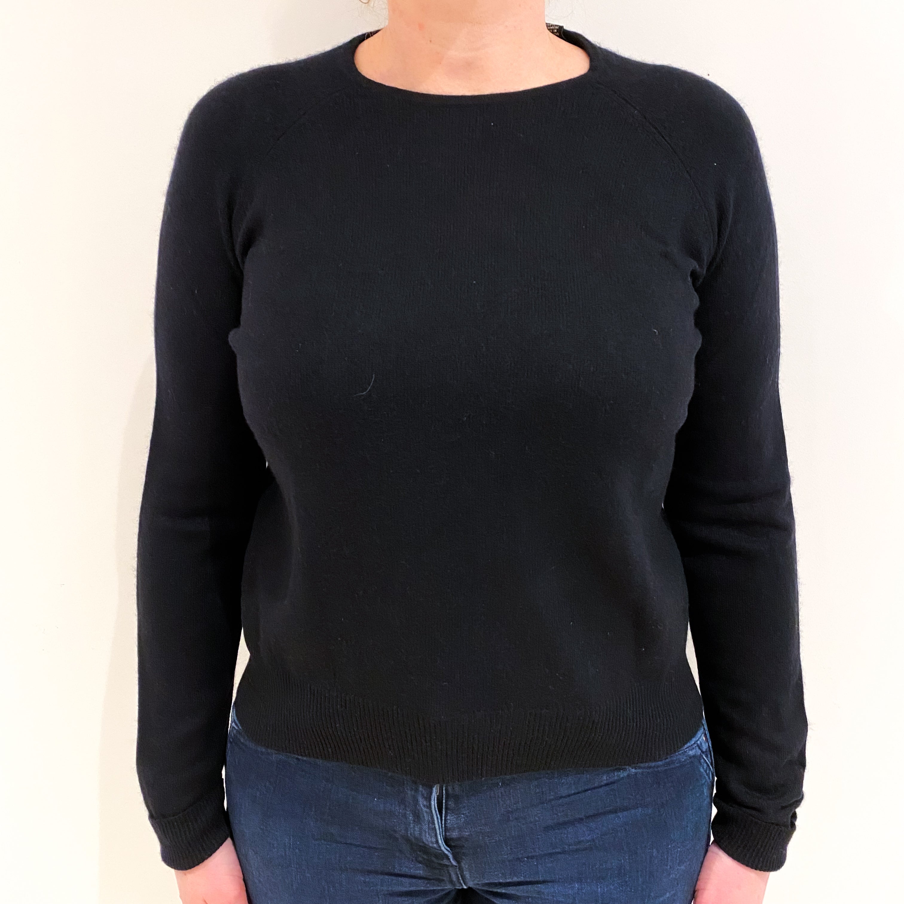 Black Cashmere Crew Neck Jumper