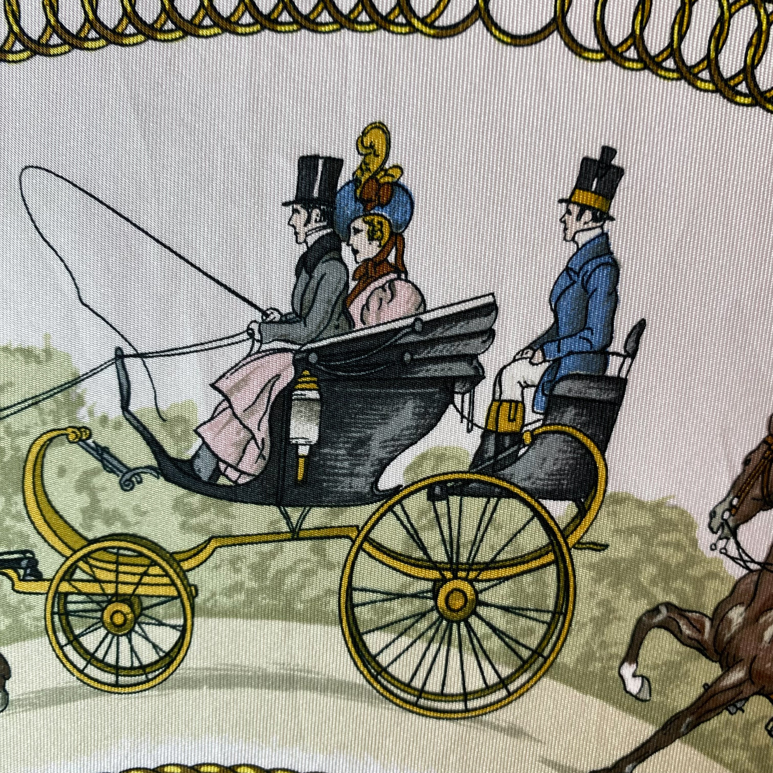 Boxed Hermes La Promenade De Longchamps Silk Scarf