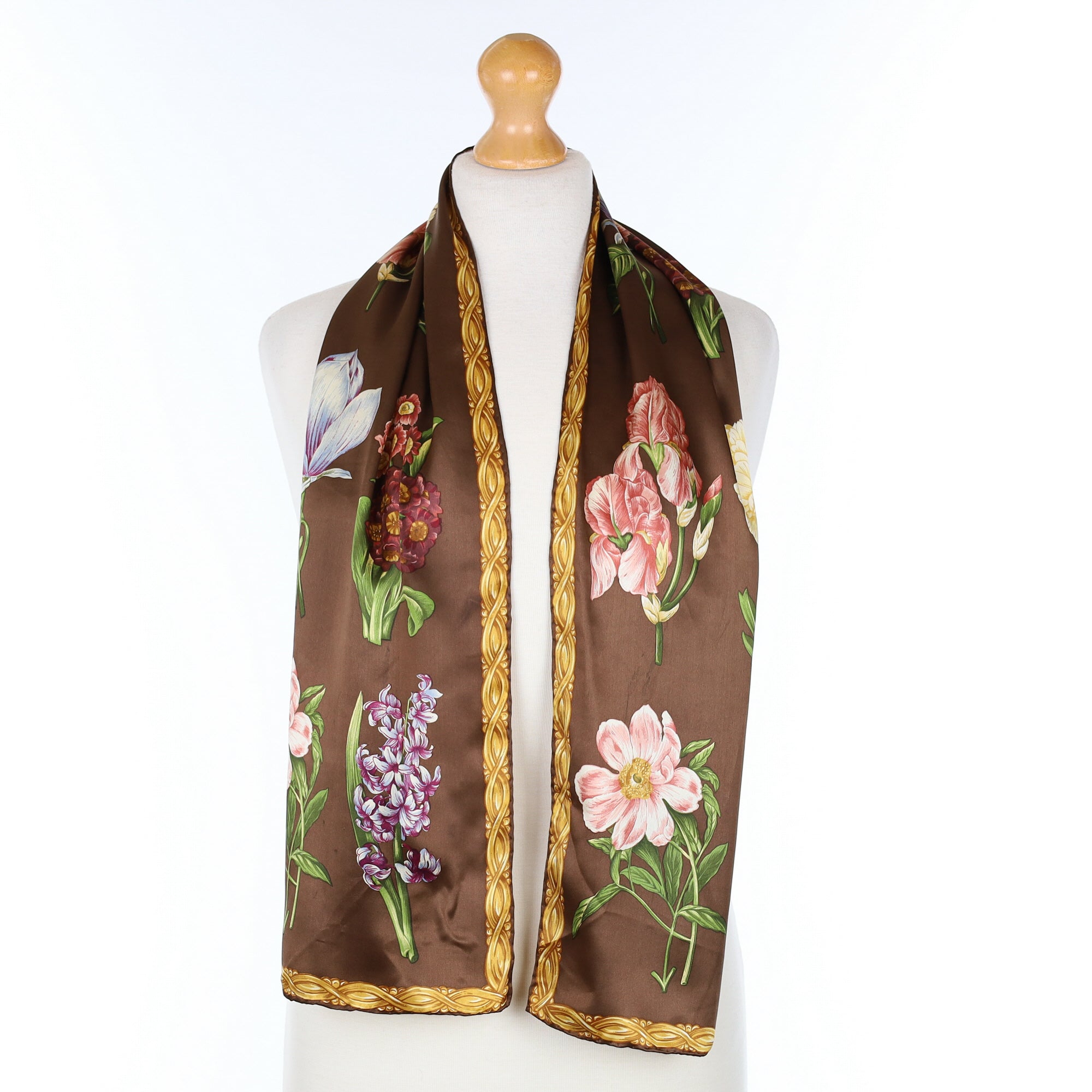 Floral Patterned Silk Scarf