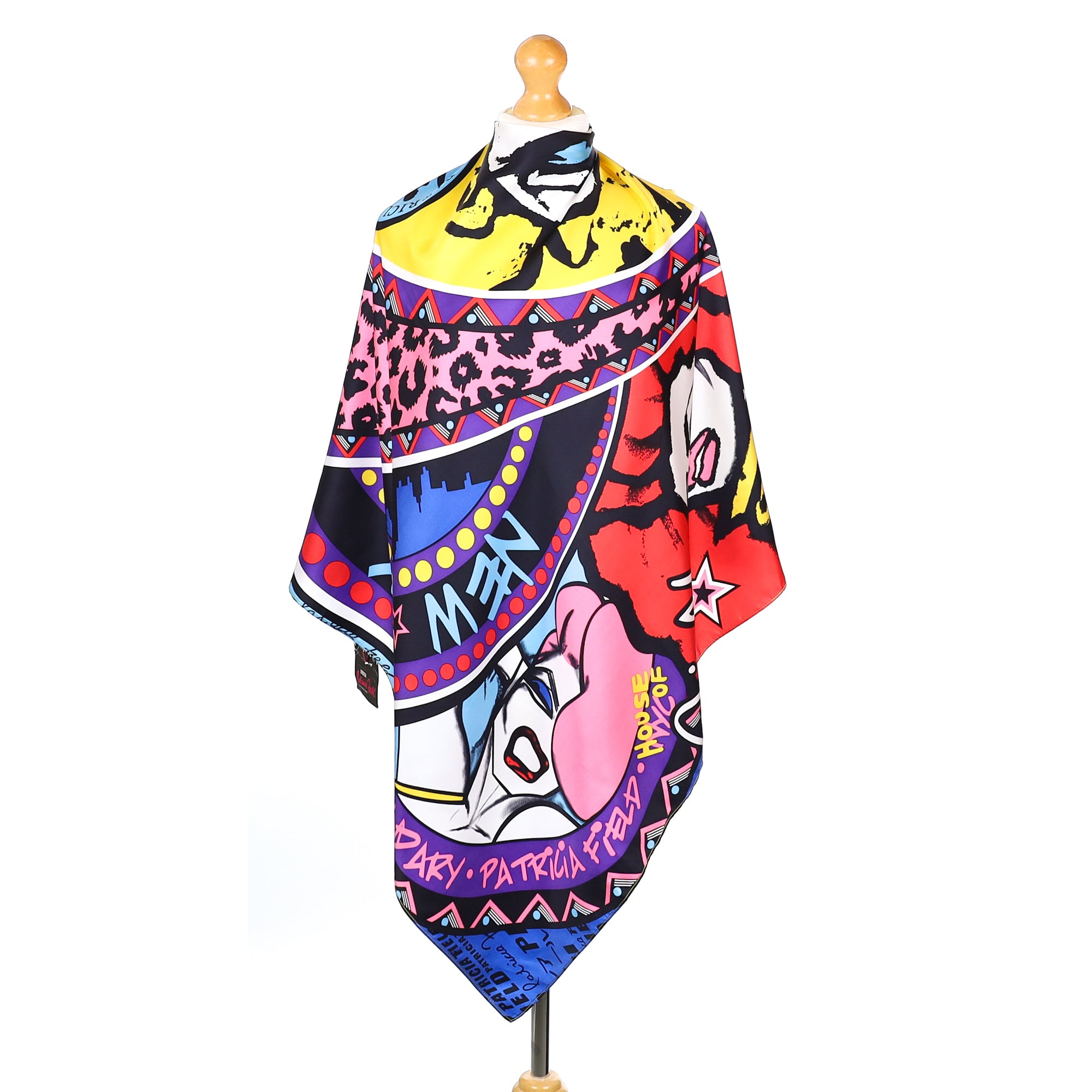 Brand New Patricia Field Colourful Modern Silk Scarf