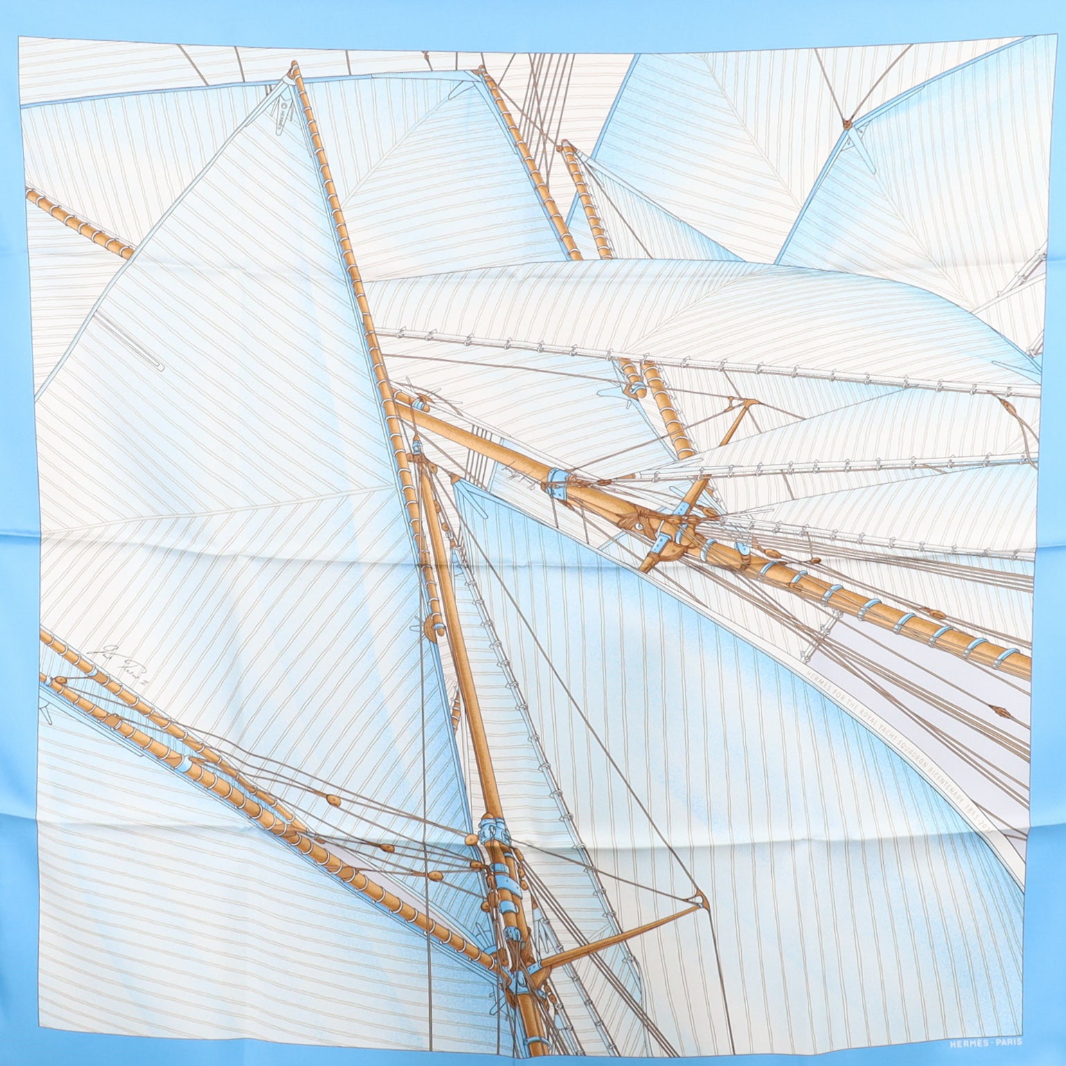 Pristine Boxed Hermès Royal Yacht Squadron Bicentenary Silk Scarf