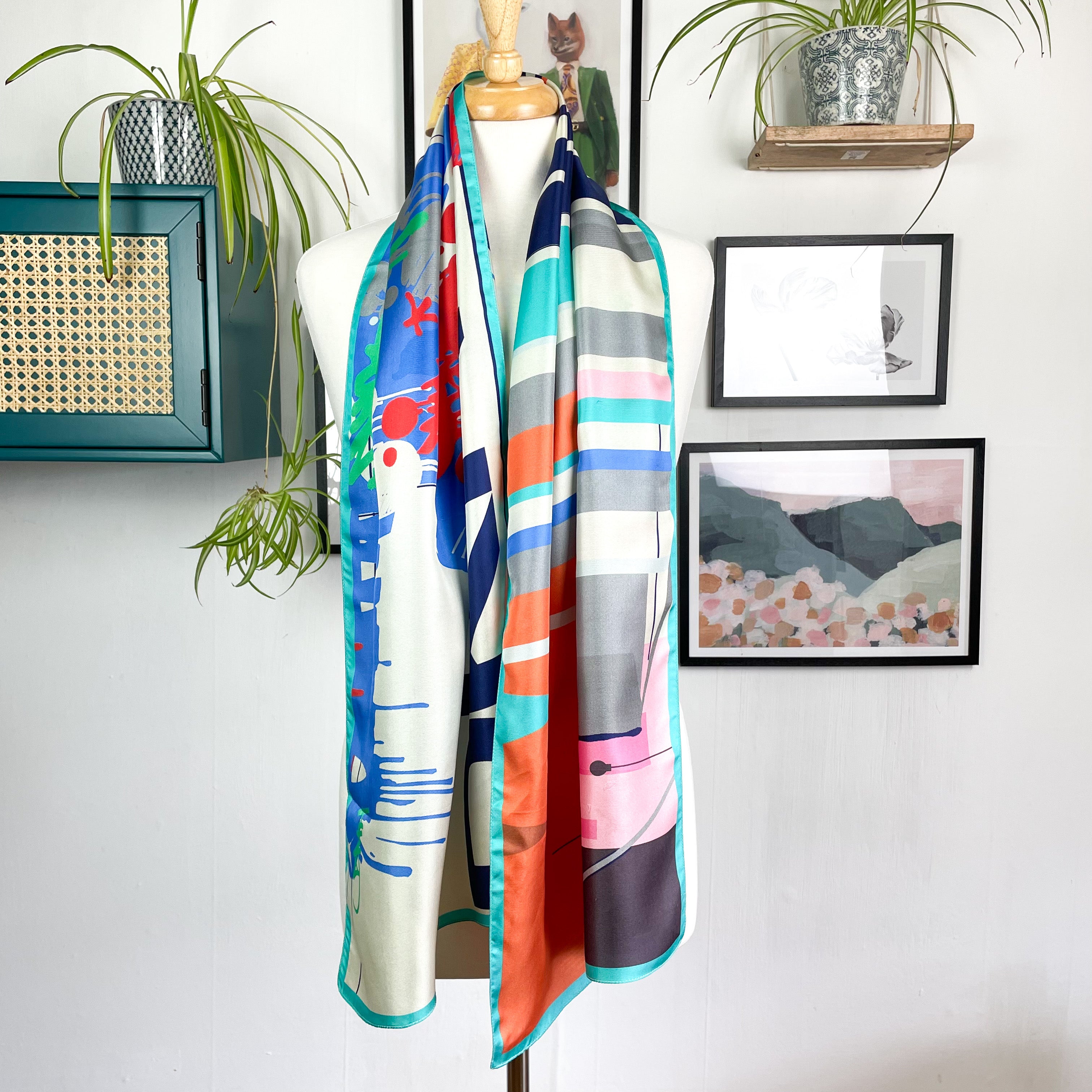 Bright DKNY Long Silk Scarf