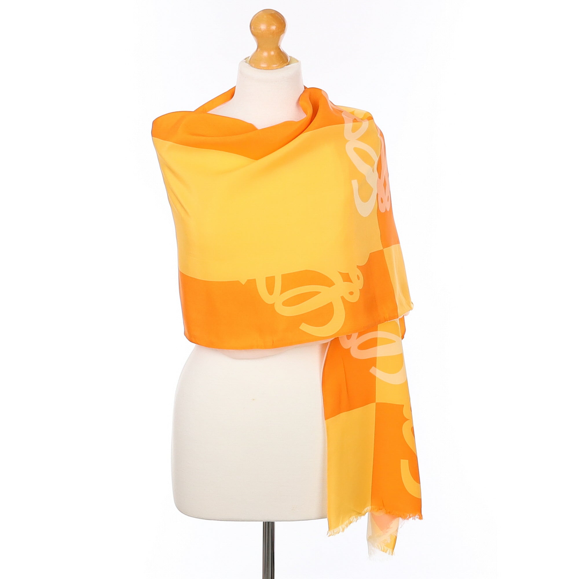 Boxed Loewe Orange Vintage Silk Scarf