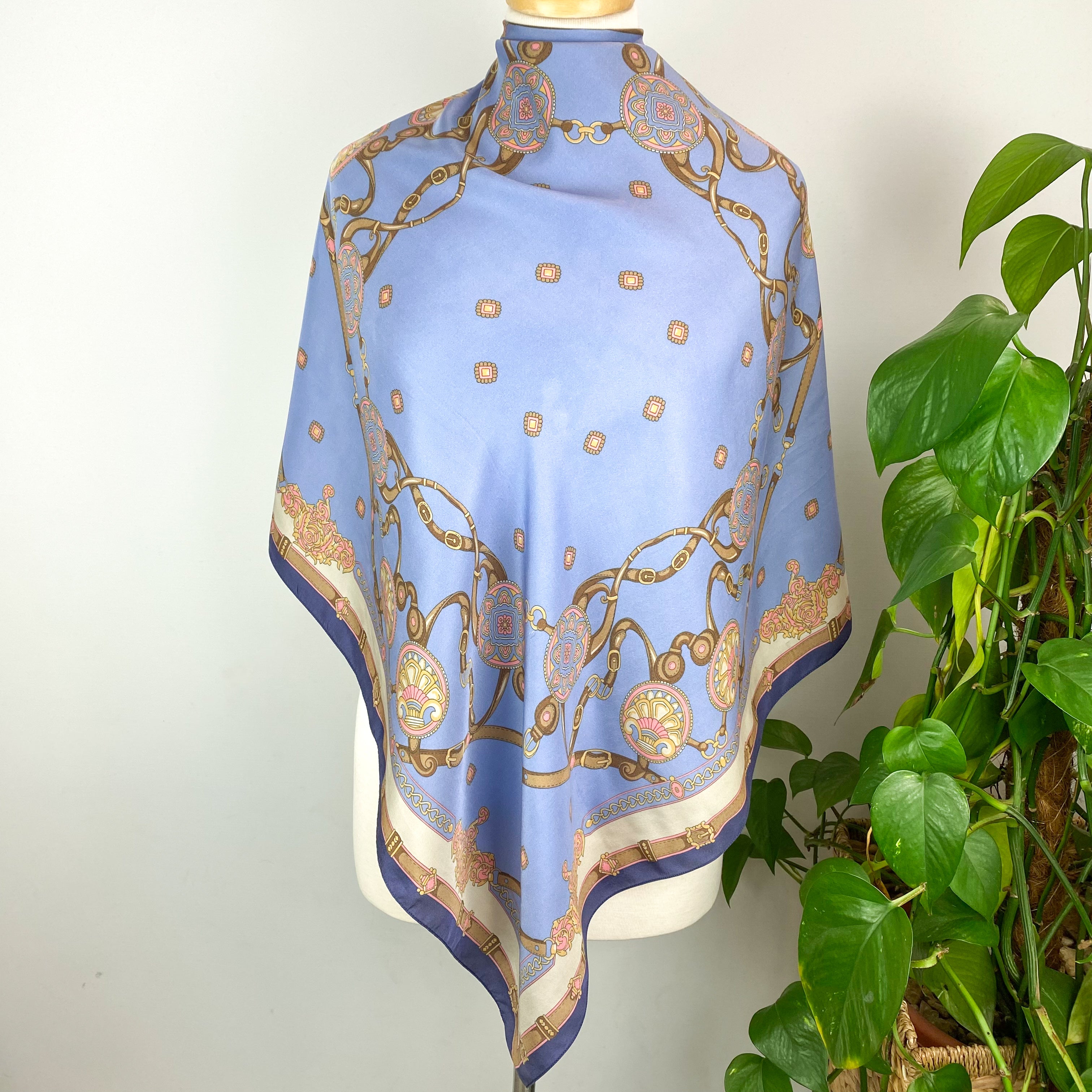 Blue Viyella Silk Scarf