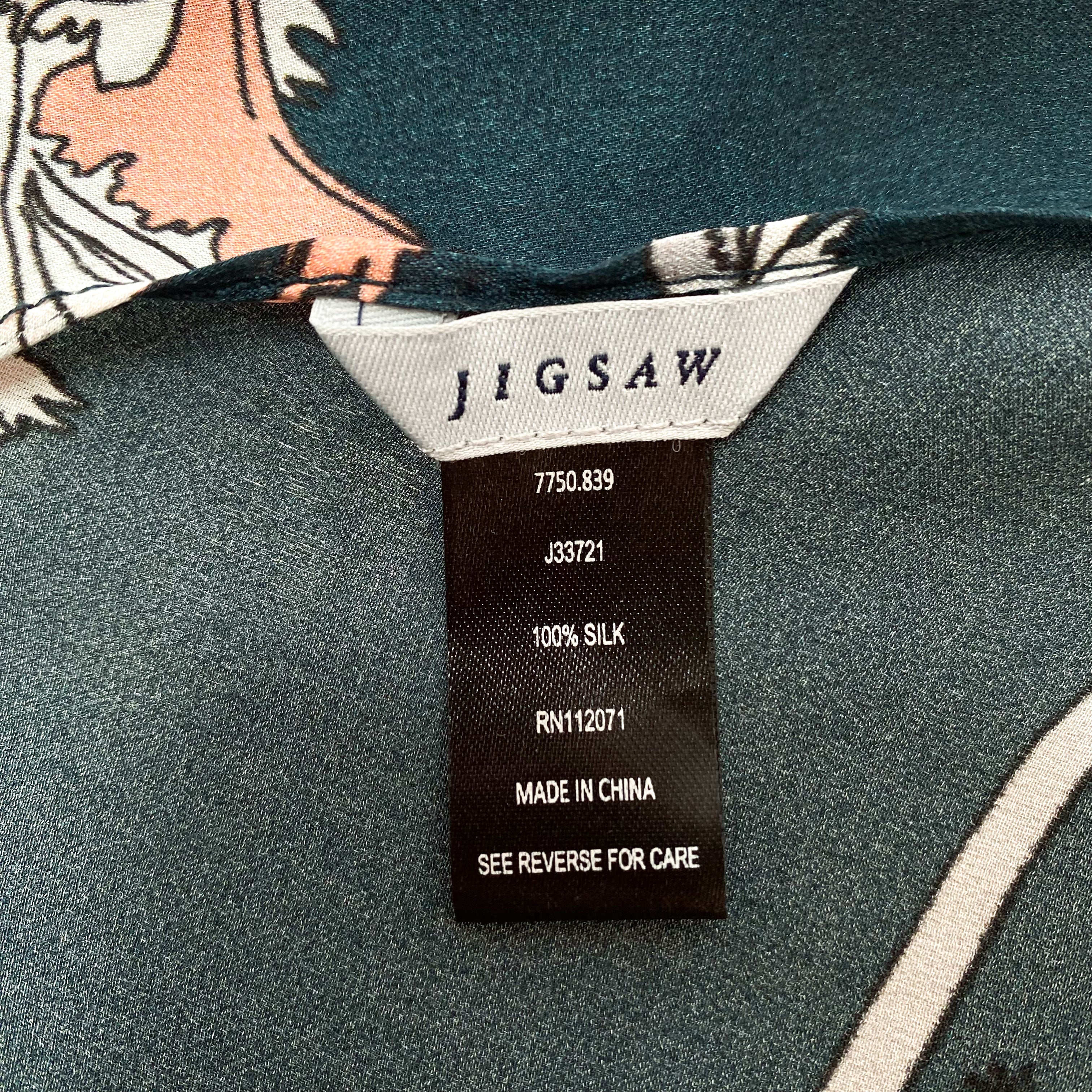 Jigsaw Floral Satin Wrap Style Silk Scarf