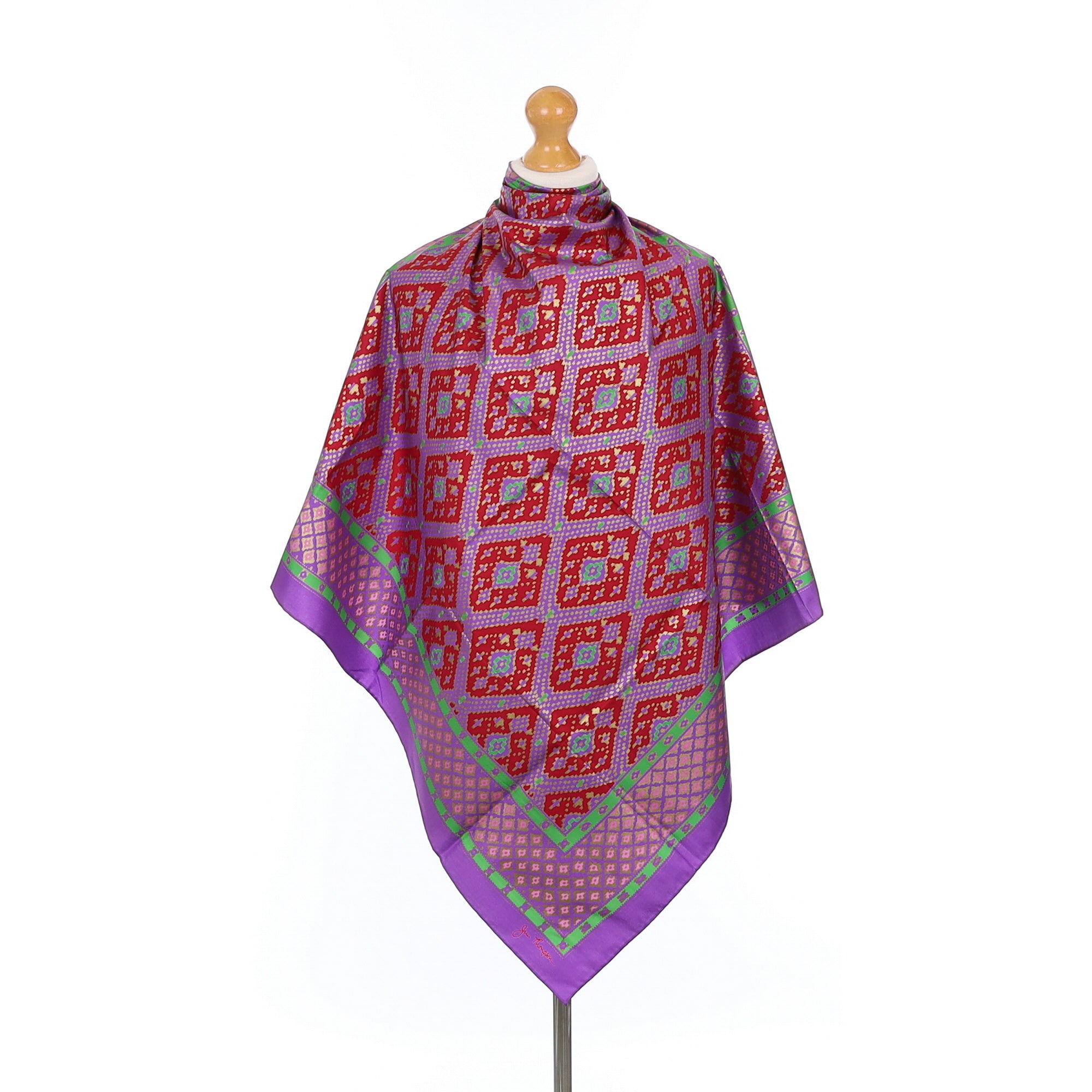 Jim Thompson Purple Patterned Silk Scarf