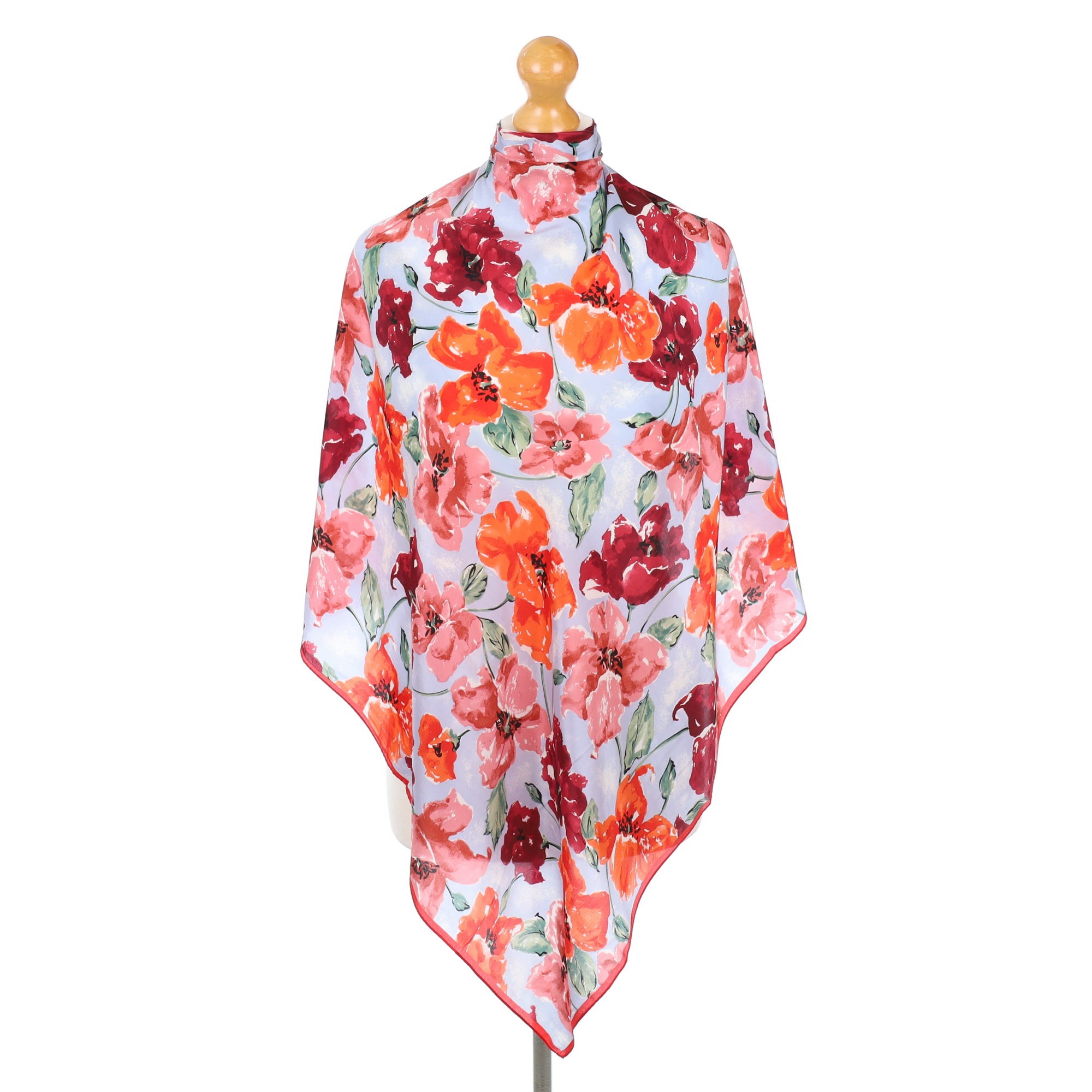 Colourful Abstract Floral Silk Scarf