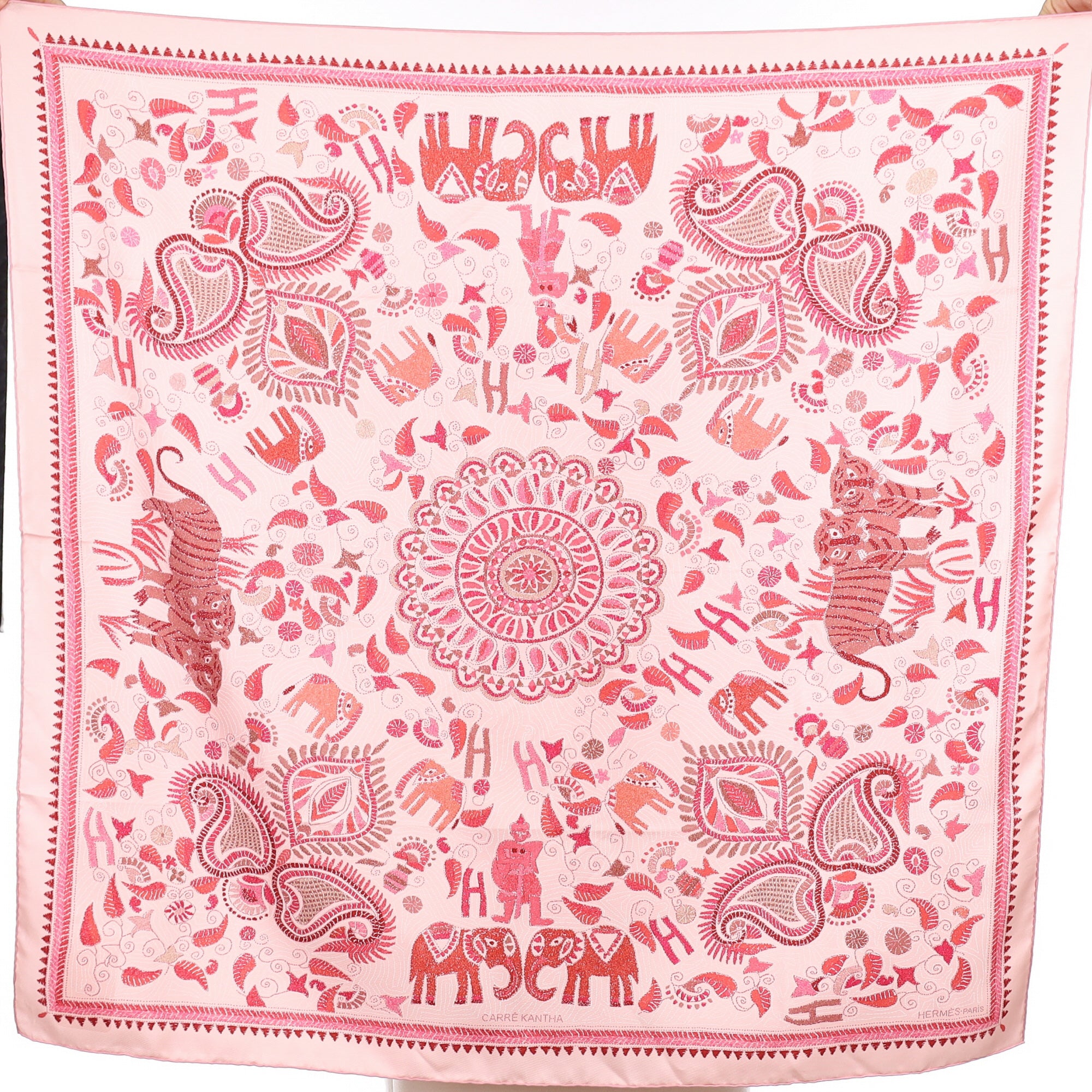 Pristine Hermès Carré Kantha Silk Scarf Quite Rare