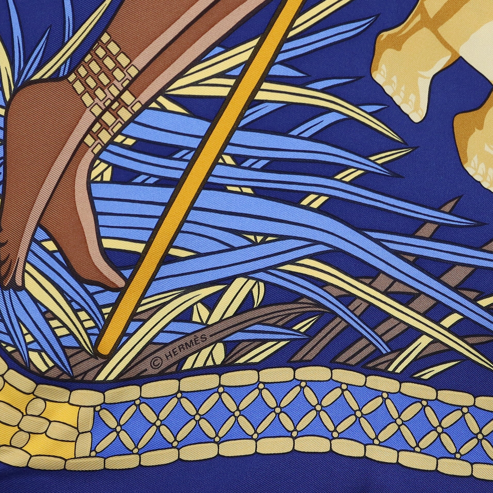 Boxed Hermès Trésor Royal du Bénin Silk Scarf