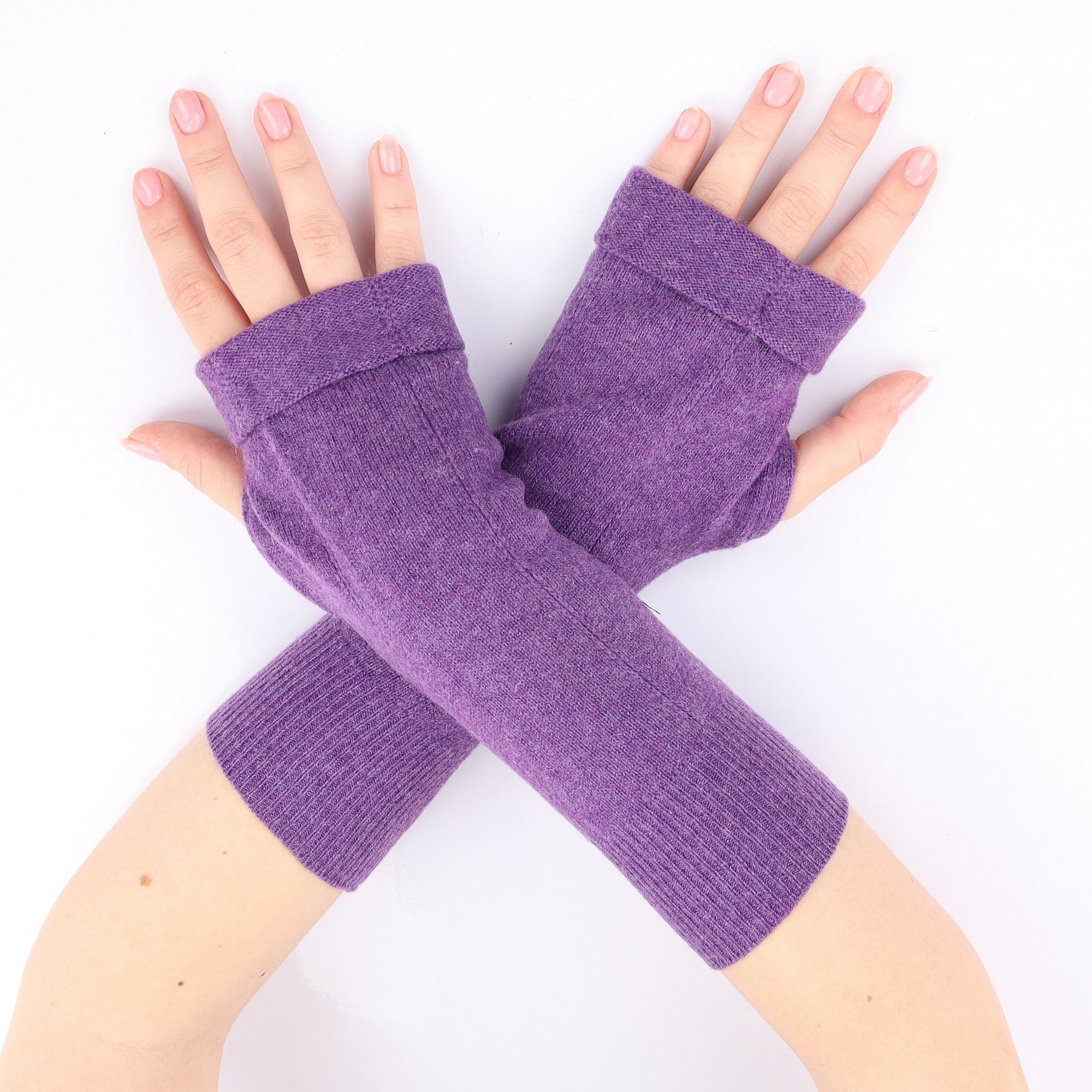 Amethyst Purple Fingerless Gloves
