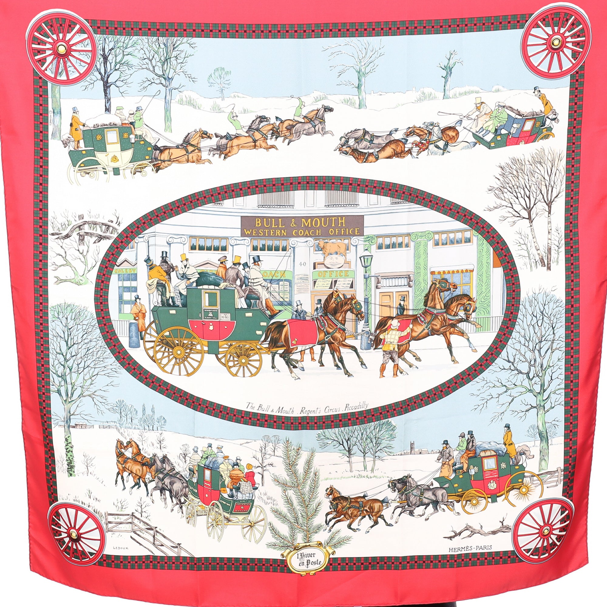 Hermès L’hiver en Poste Silk Scarf