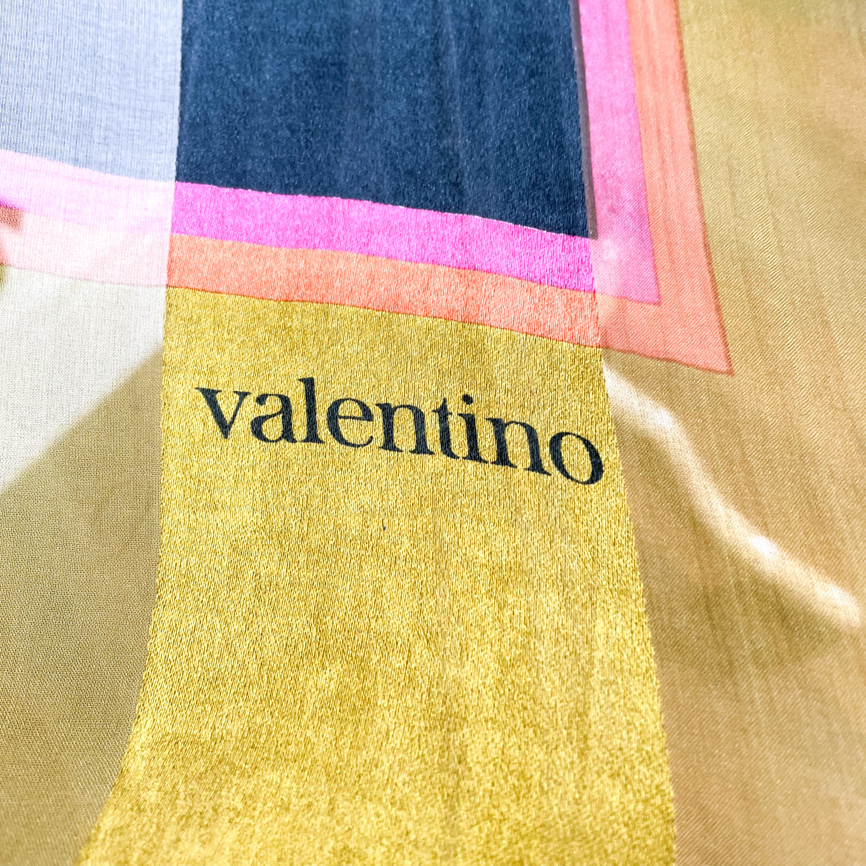 Extra Large Valentino Floral Italian Silk Scarf
