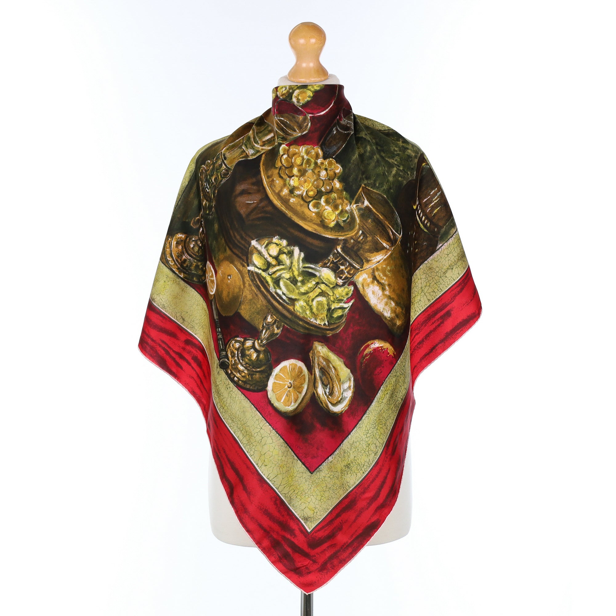 1950’s Artistic Table Scape Vintage Silk Scarf