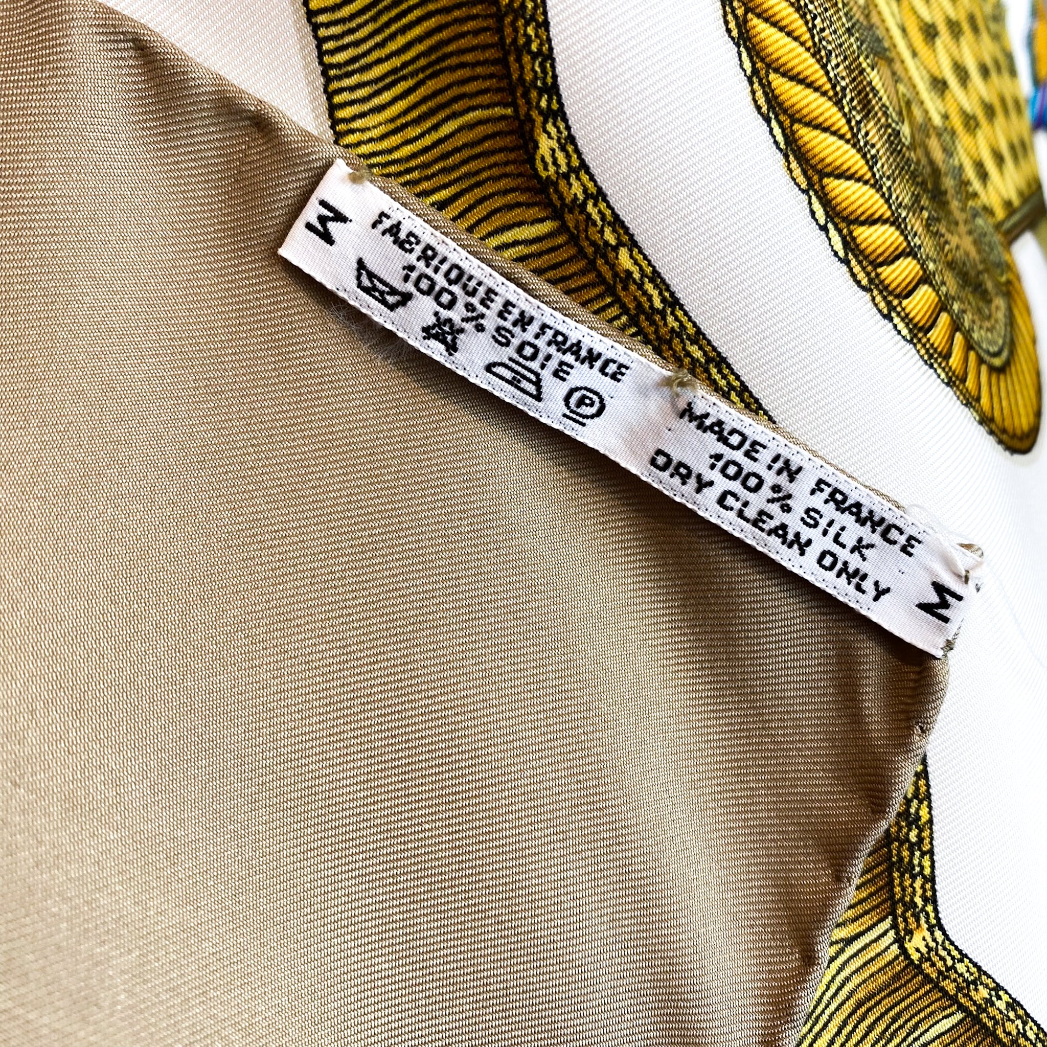 Boxed Hermes Les Tambours Vintage Silk Scarf