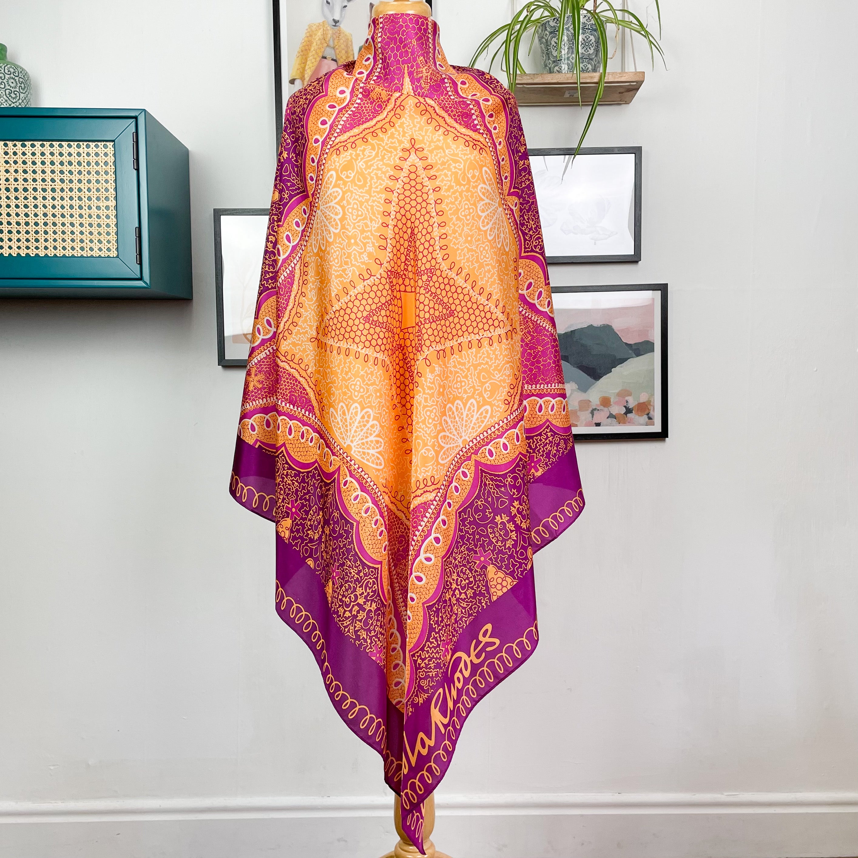 Extra Large Zandra Rhodes Modern Silk Scarf