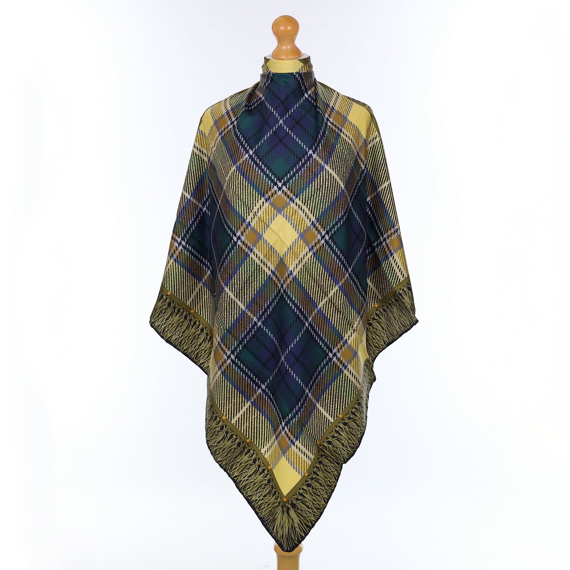 1980’s Boxed Saks Fifth Avenue Tartan Vintage Silk Scarf