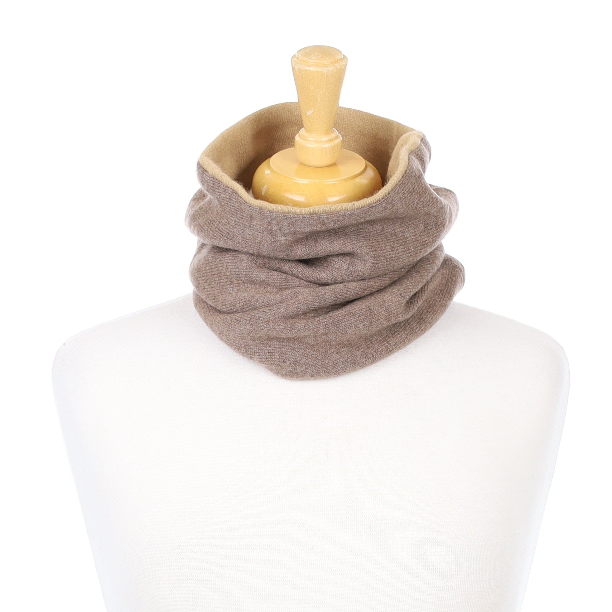 Mocha Brown and Camel Luxury Double Layered Snood
