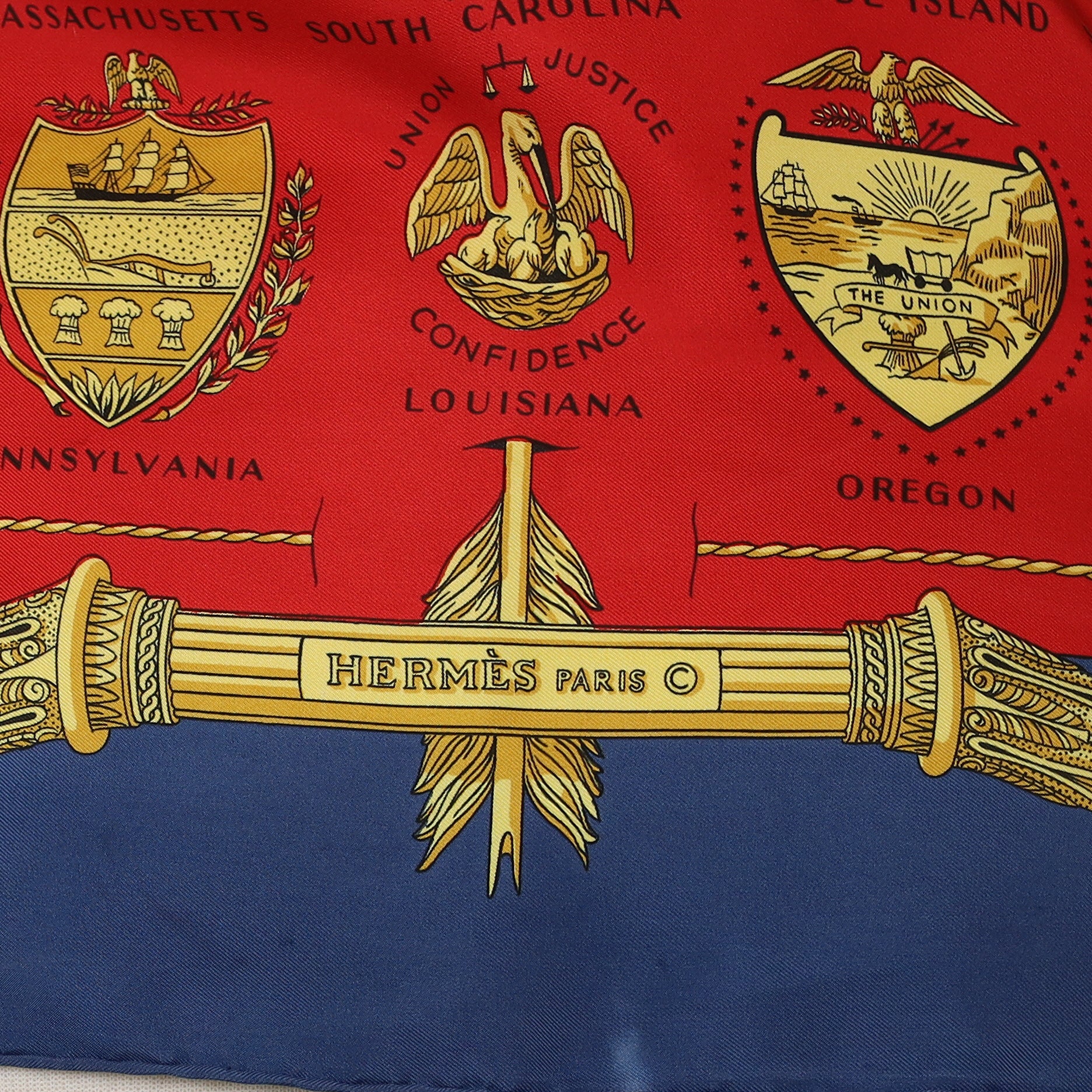 Hermès Arms of the United States Silk Scarf Quite Rare