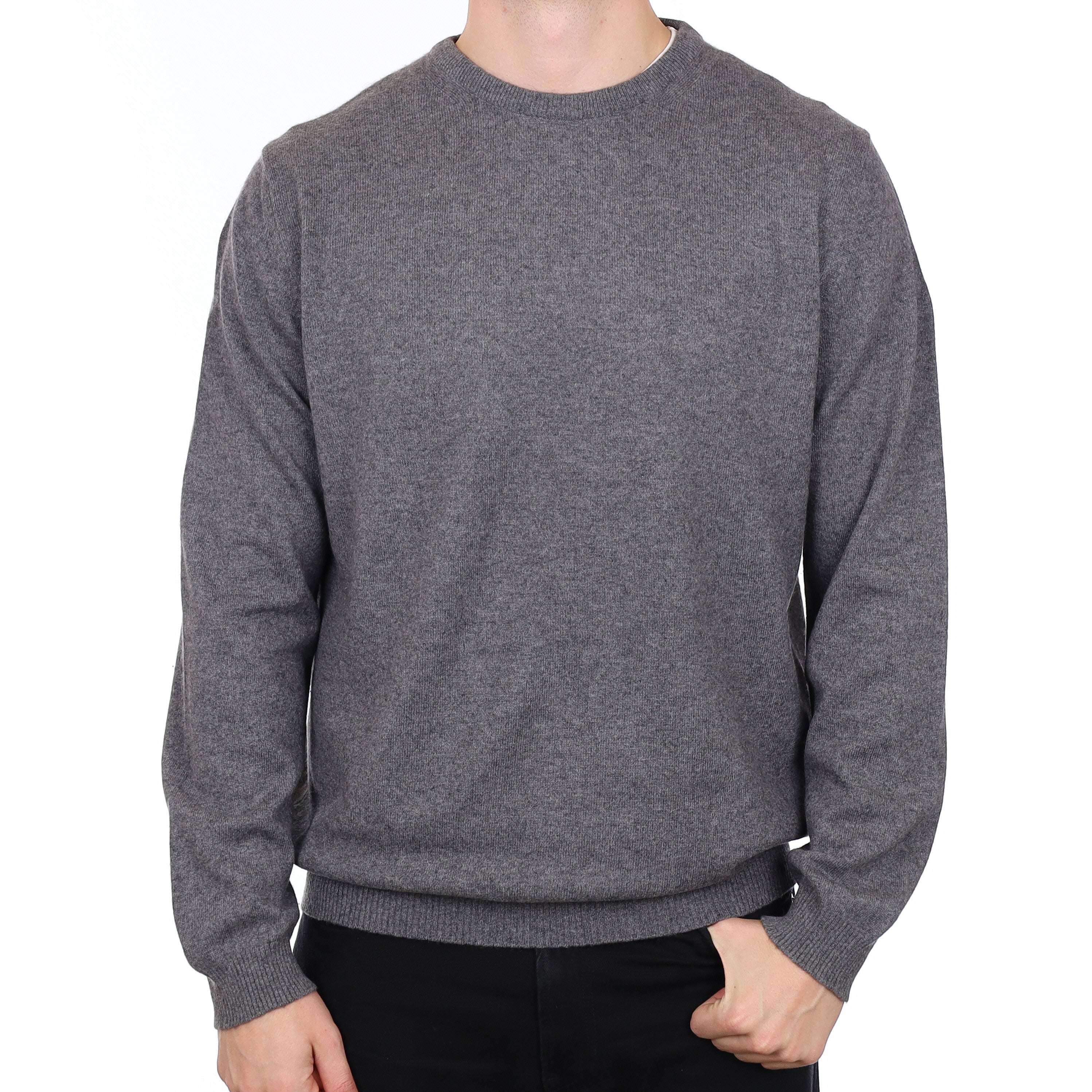 Men’s Slate Grey Cashmere Crew Neck Jumper XXL