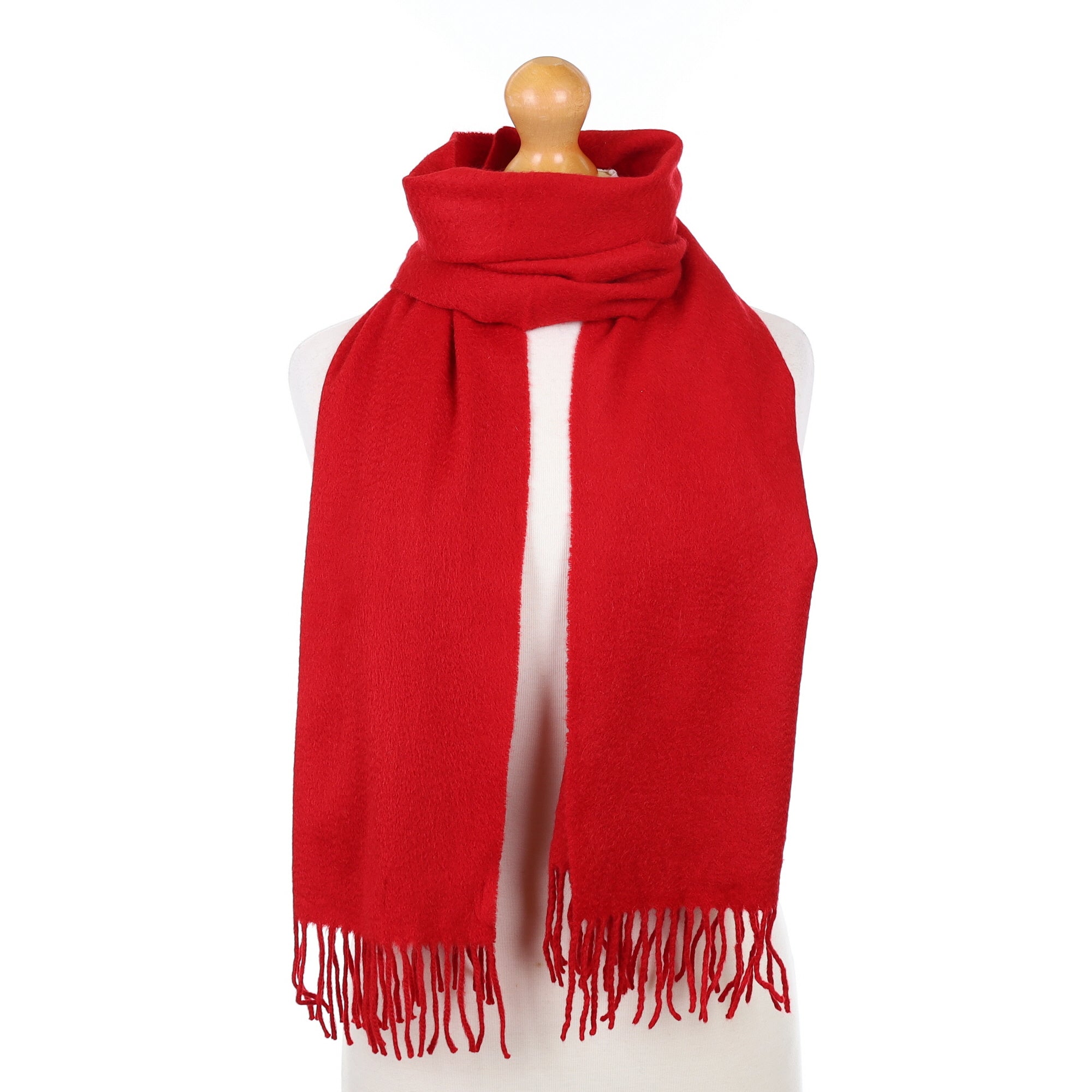 Post Box Red Cashmere Woven Scarf