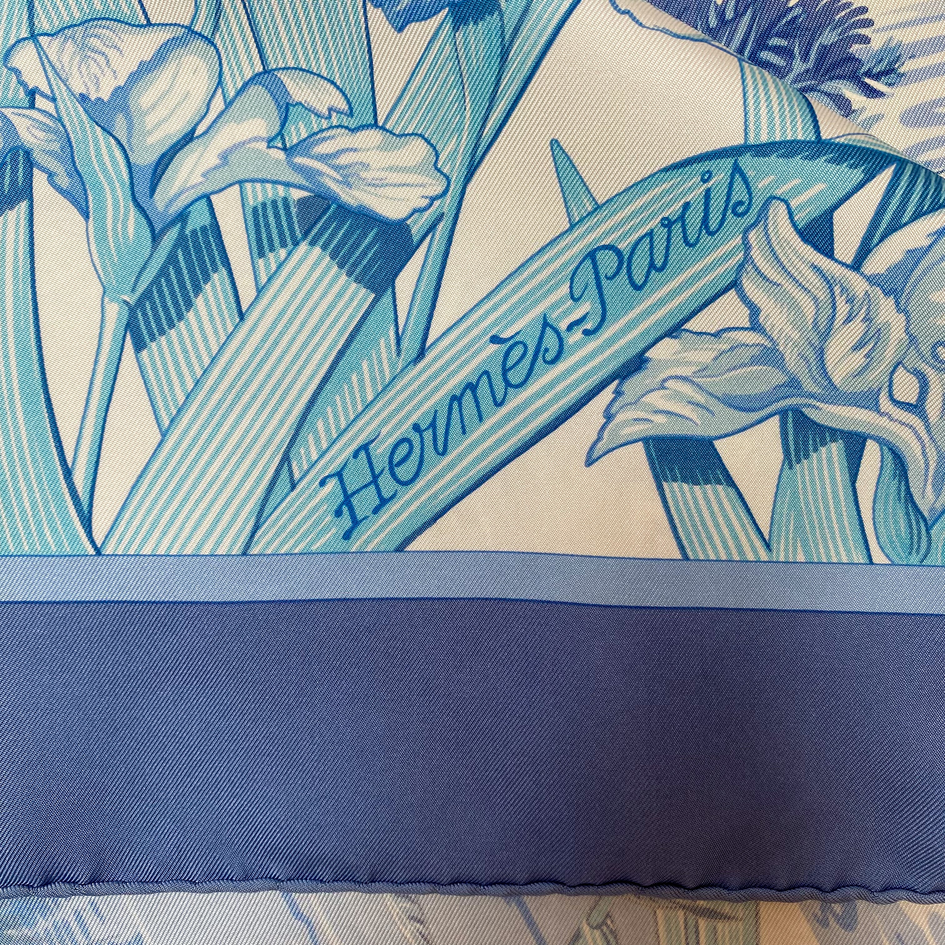 Immaculate Boxed Hermès Au Bord De L’eau Silk Scarf