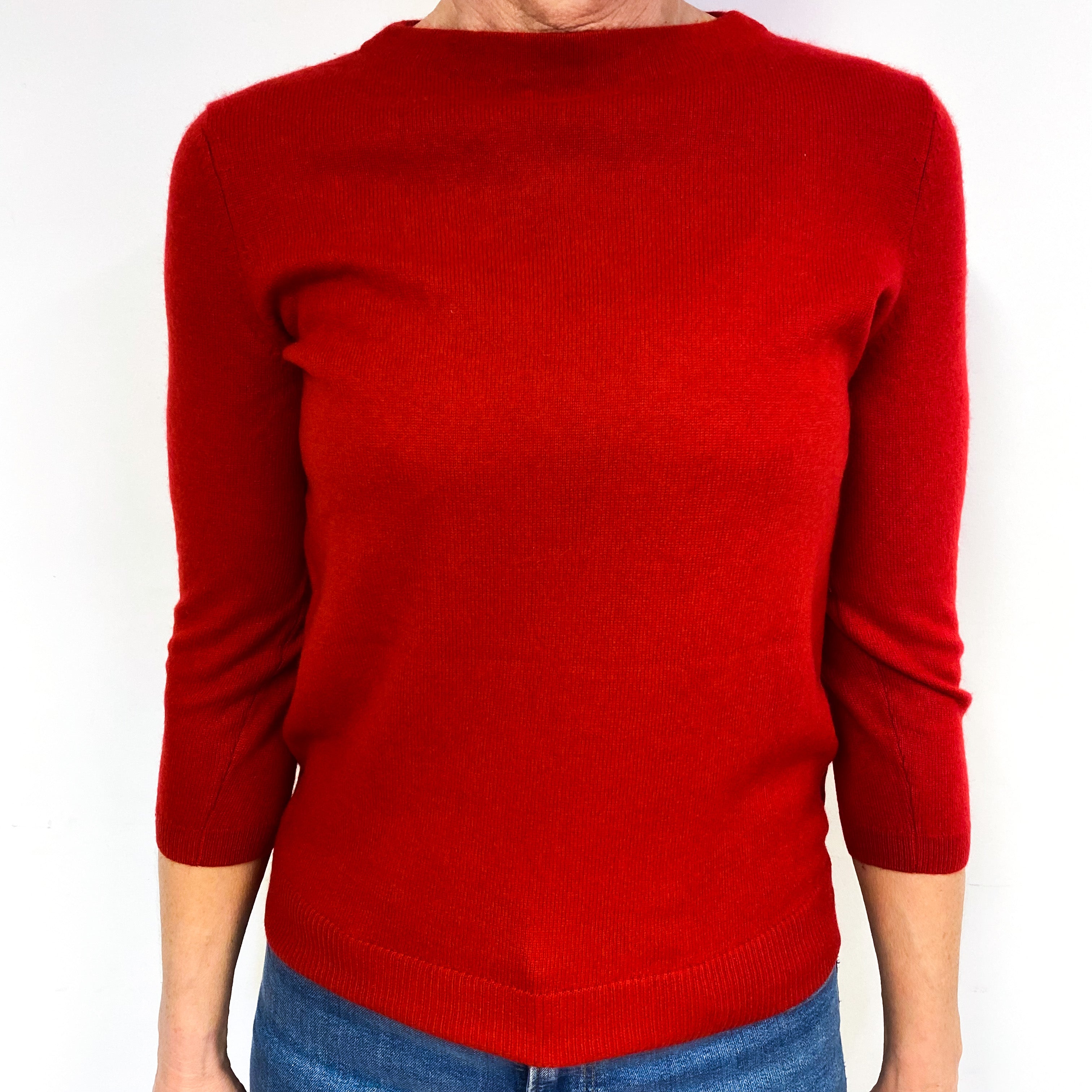Scarlett Red Cashmere Crew Neck Jumper Medium