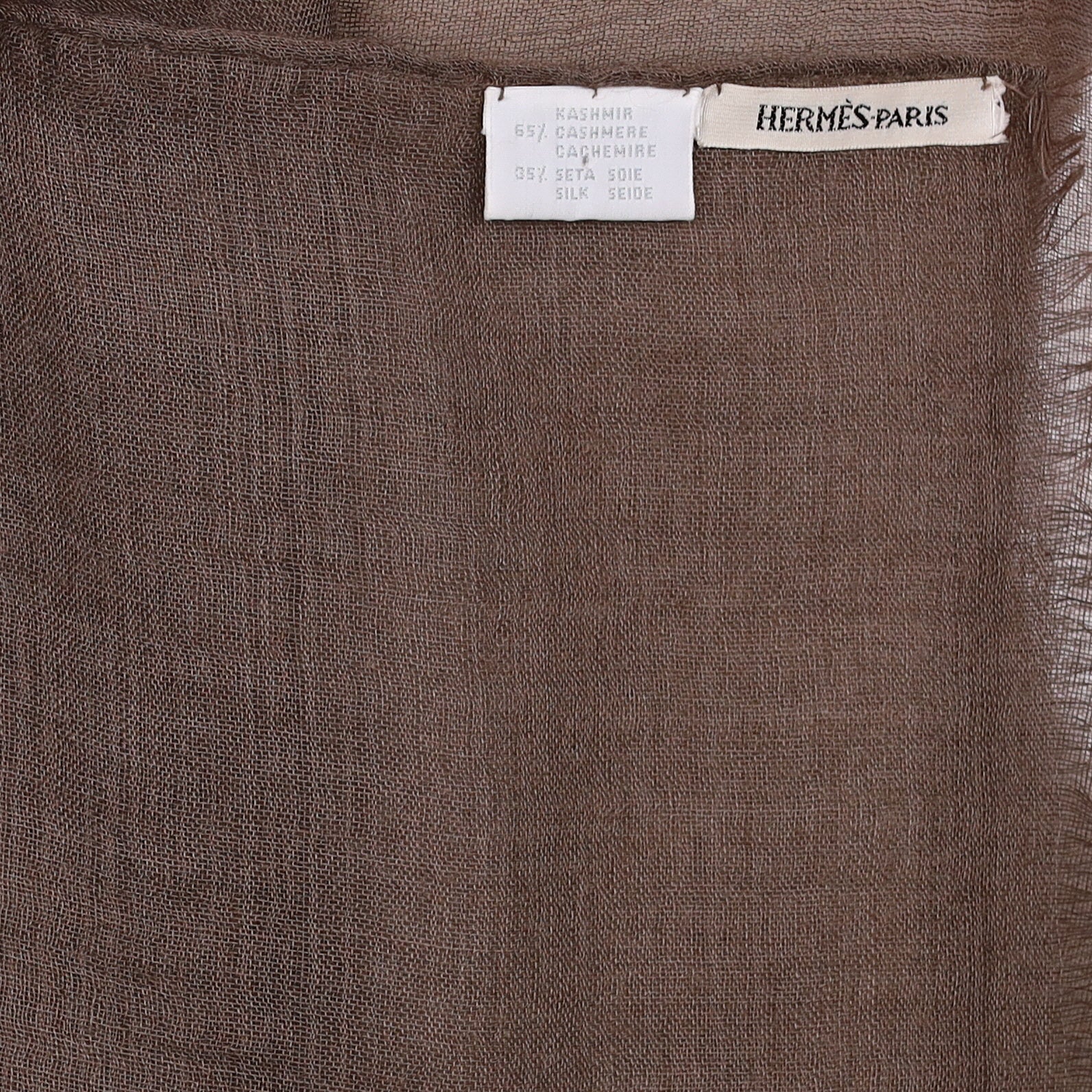 Brand New Boxed Taupe Brown Hermès Cashmere Blend Wrap