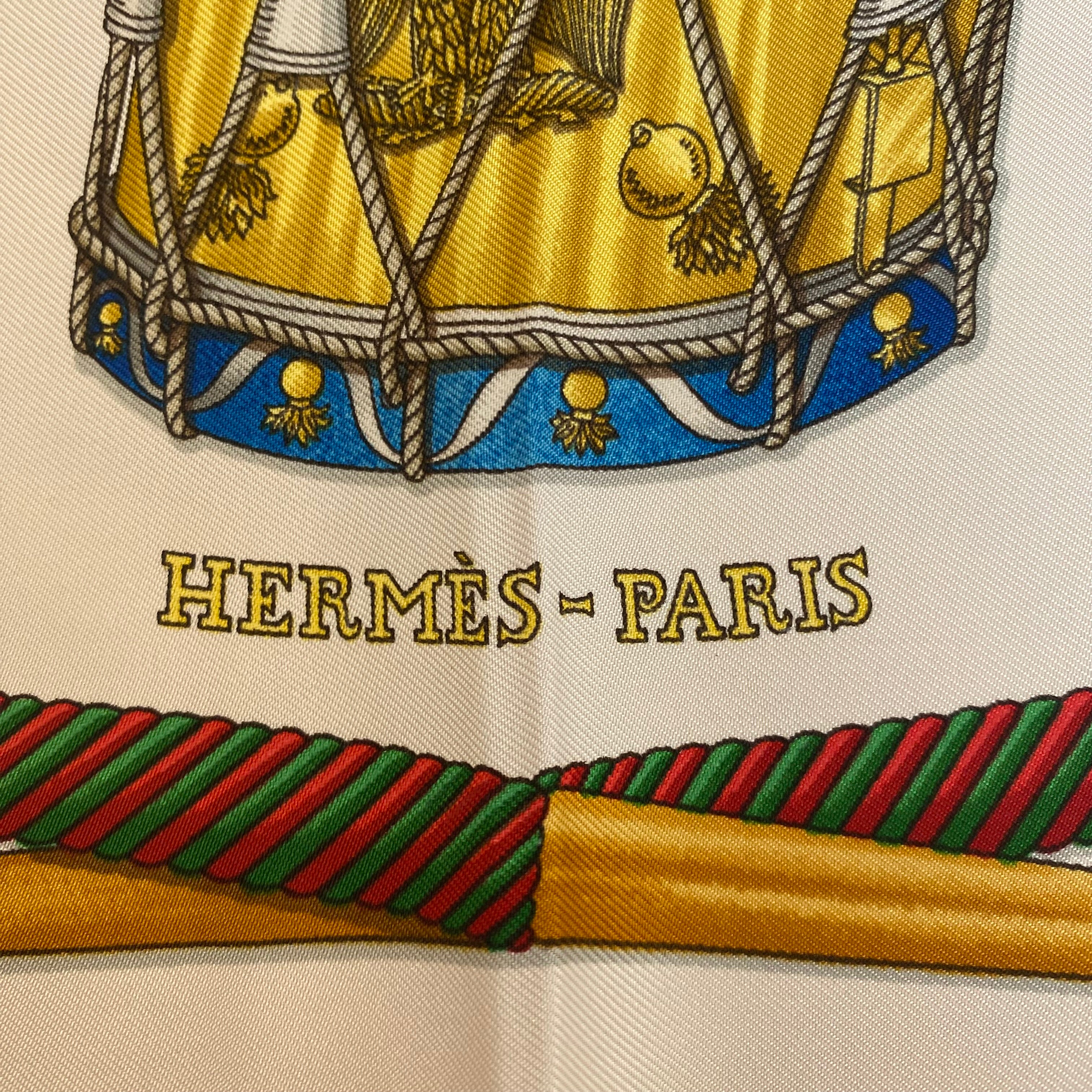 Hermès Les Tambours Silk Scarf