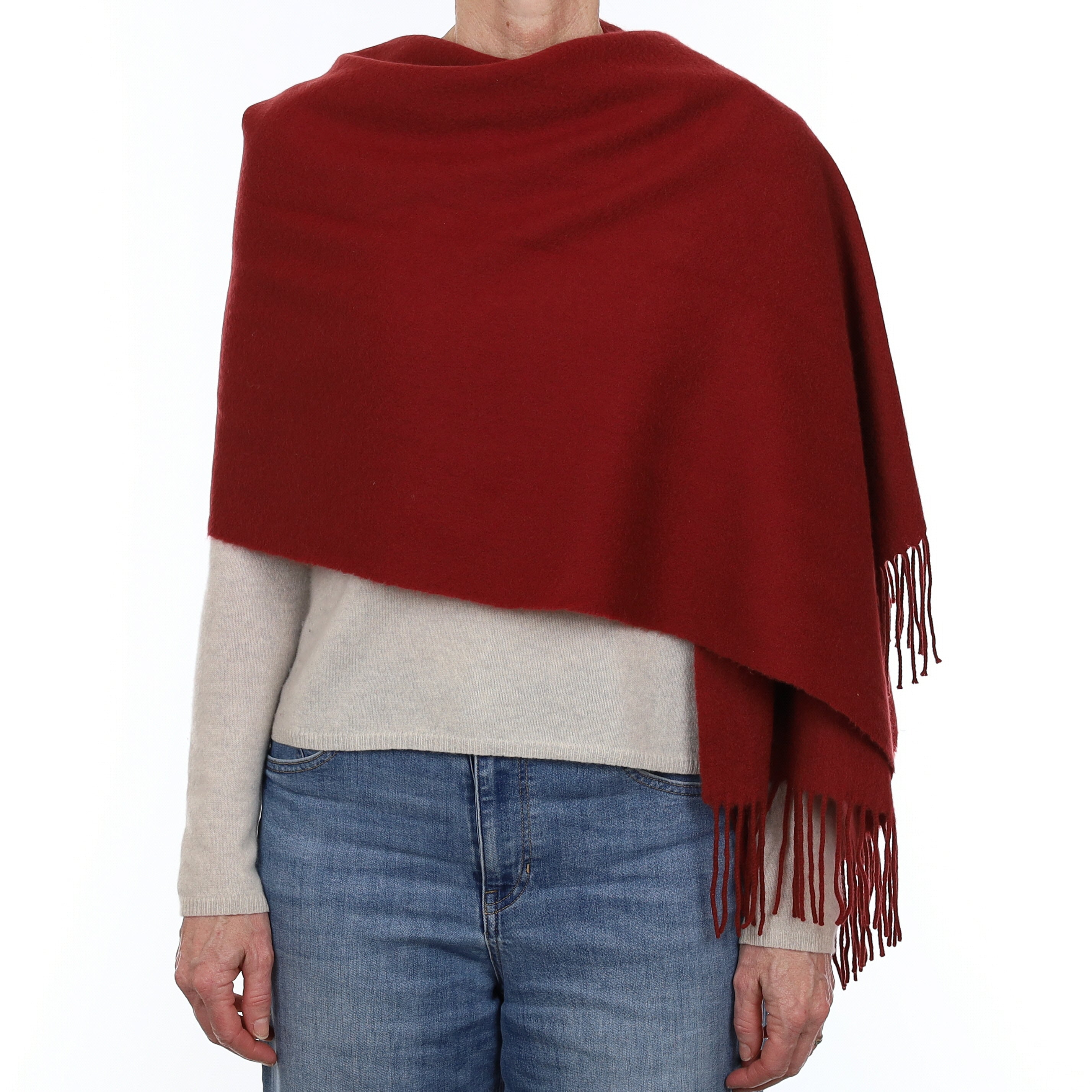 Burgundy Red Cashmere Woven Wrap