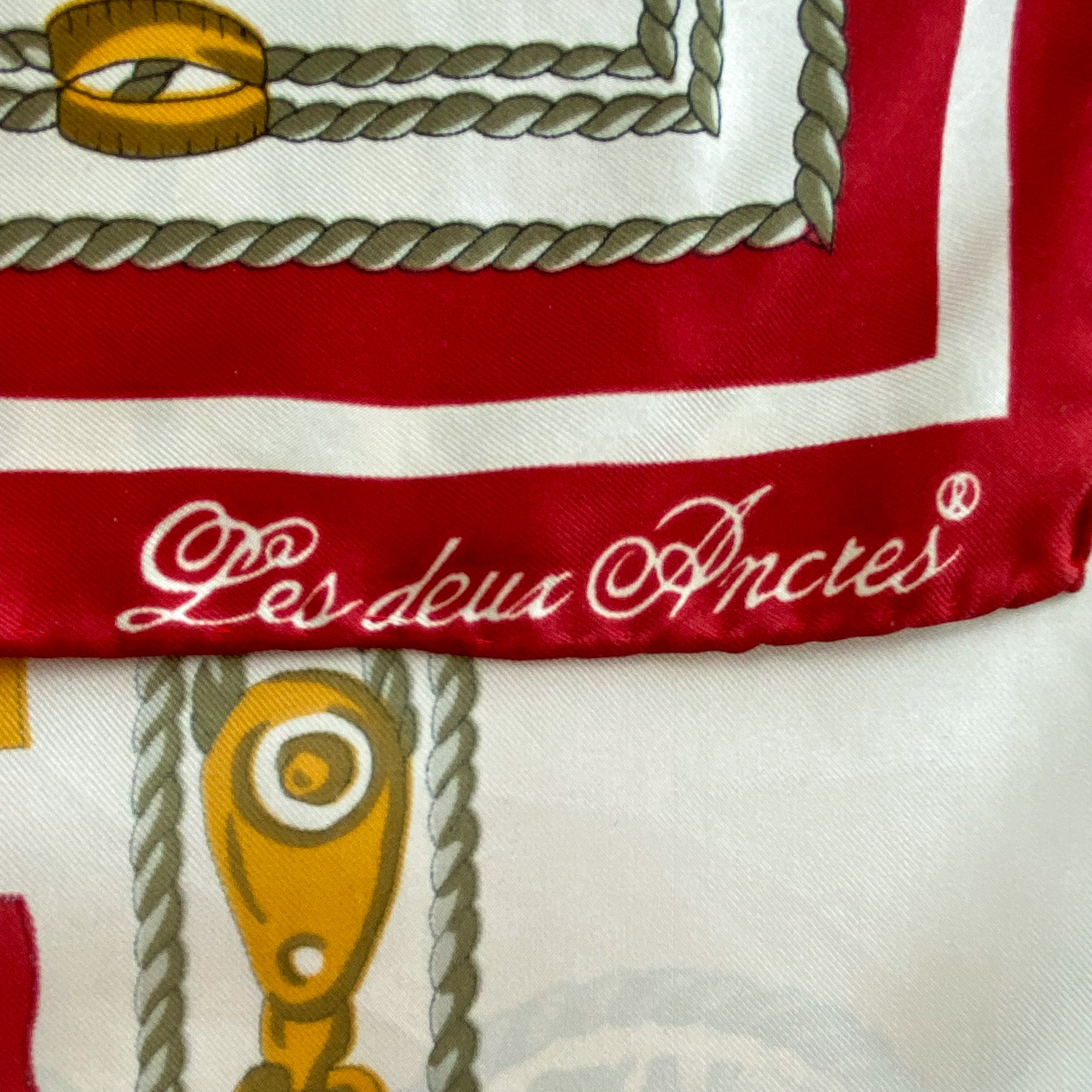 French Nautical Design Vintage Silk Scarf