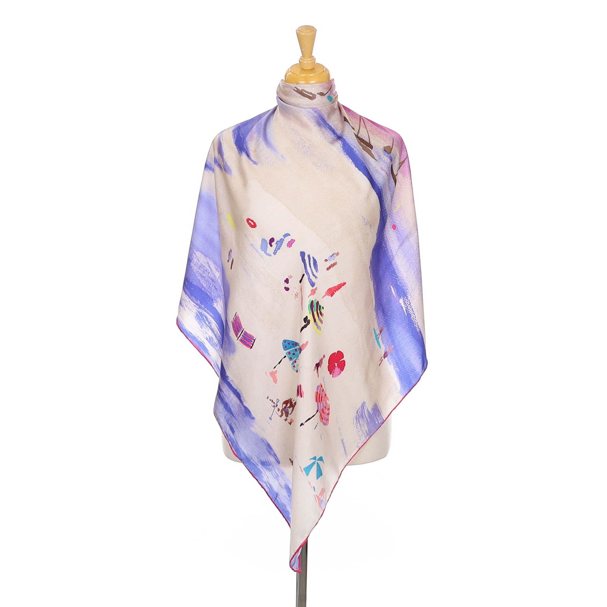 Joules Beach Scene Silk Scarf