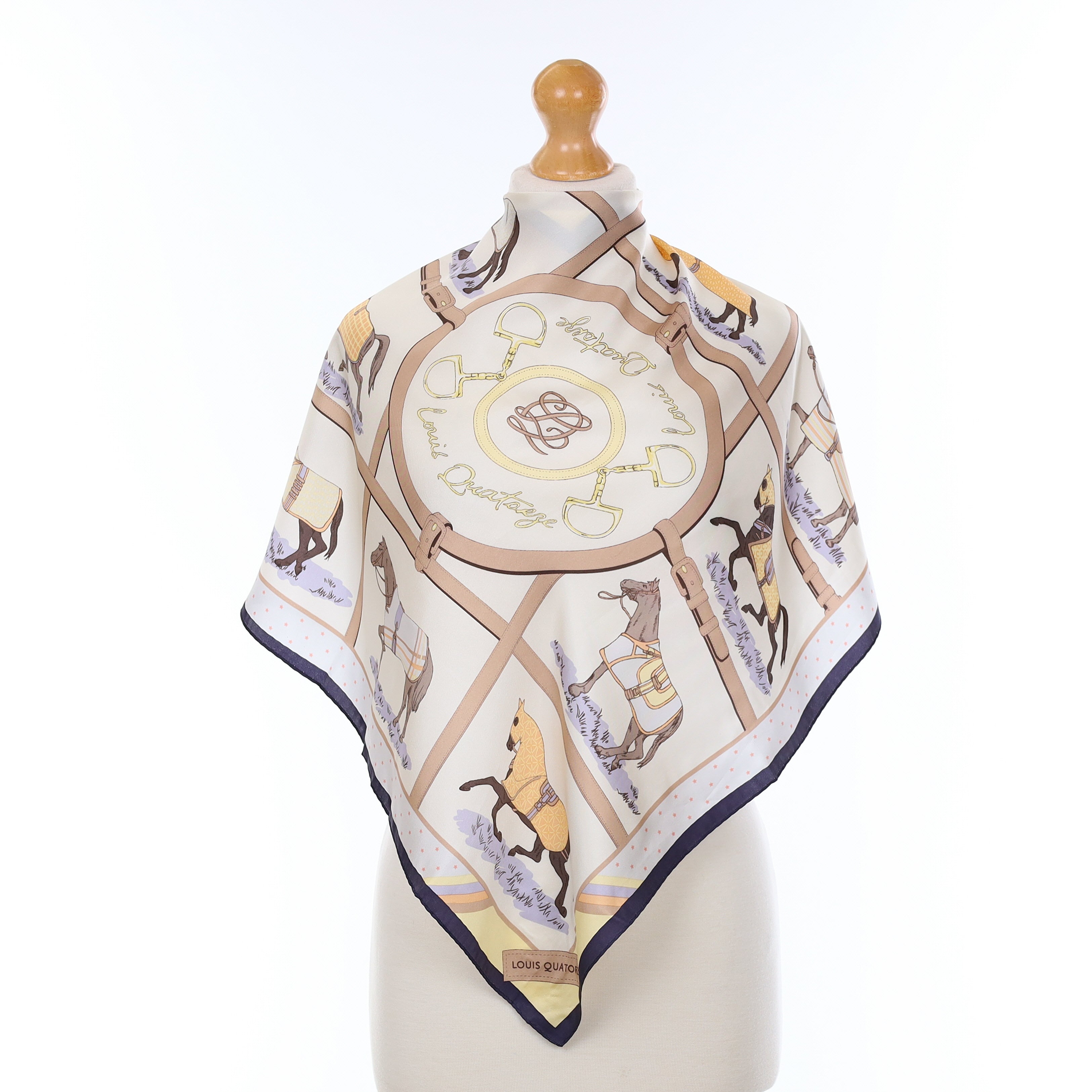 Brand New Boxed Louis Quatorze Equestrian Silk Scarf