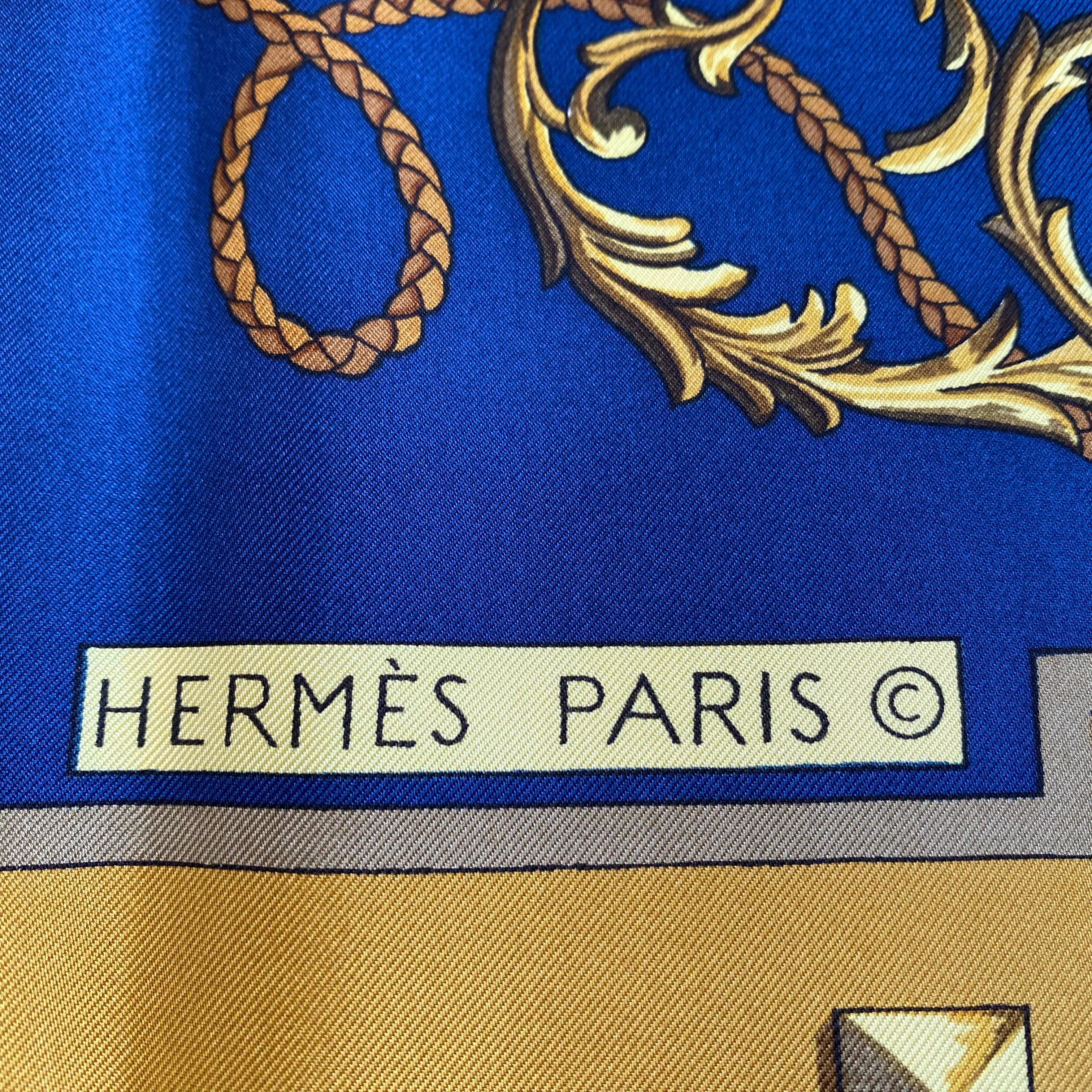 Pristine Boxed Hermès Les Clefs Vintage Silk Scarf