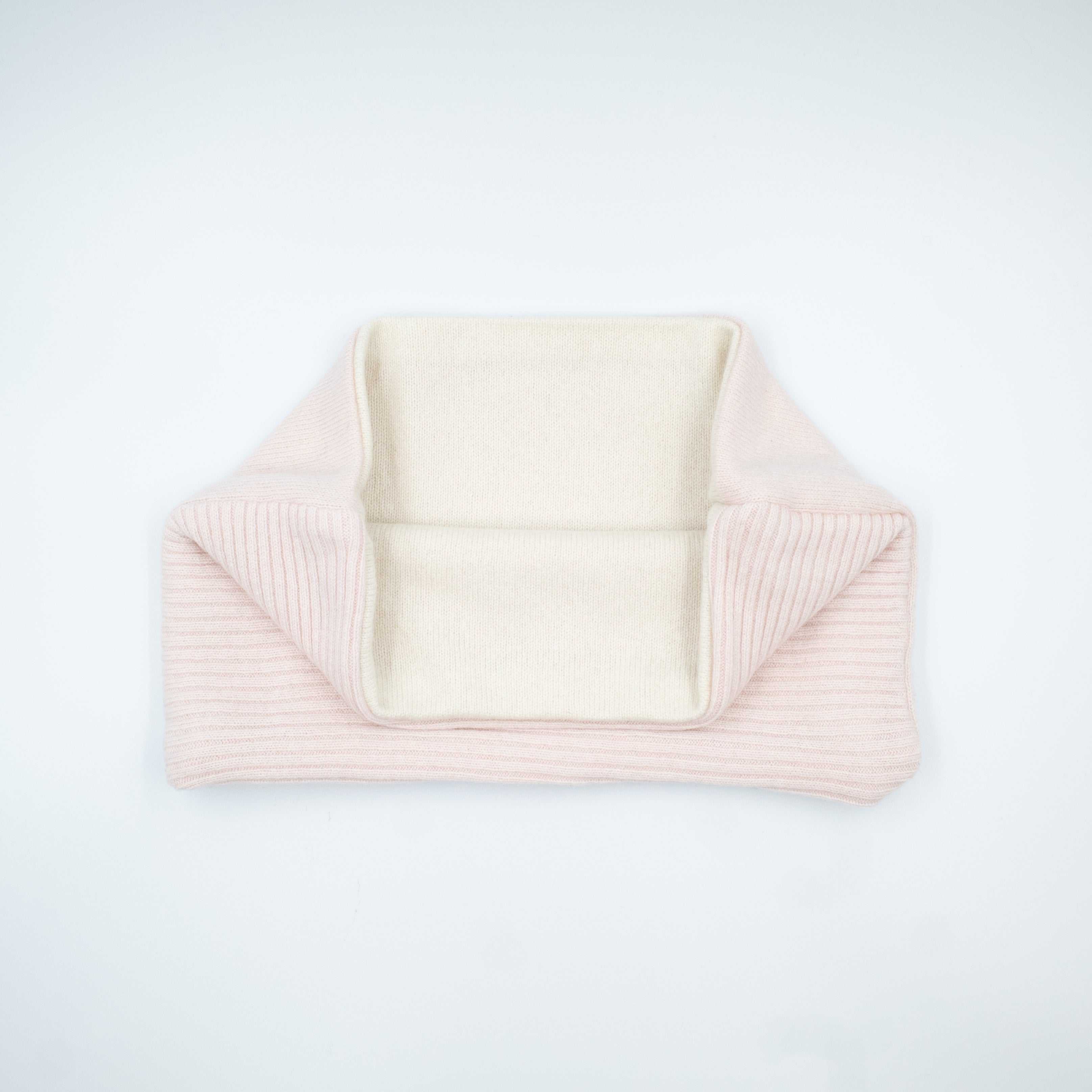 Pale Pink Rib and Cream Neck Warmer