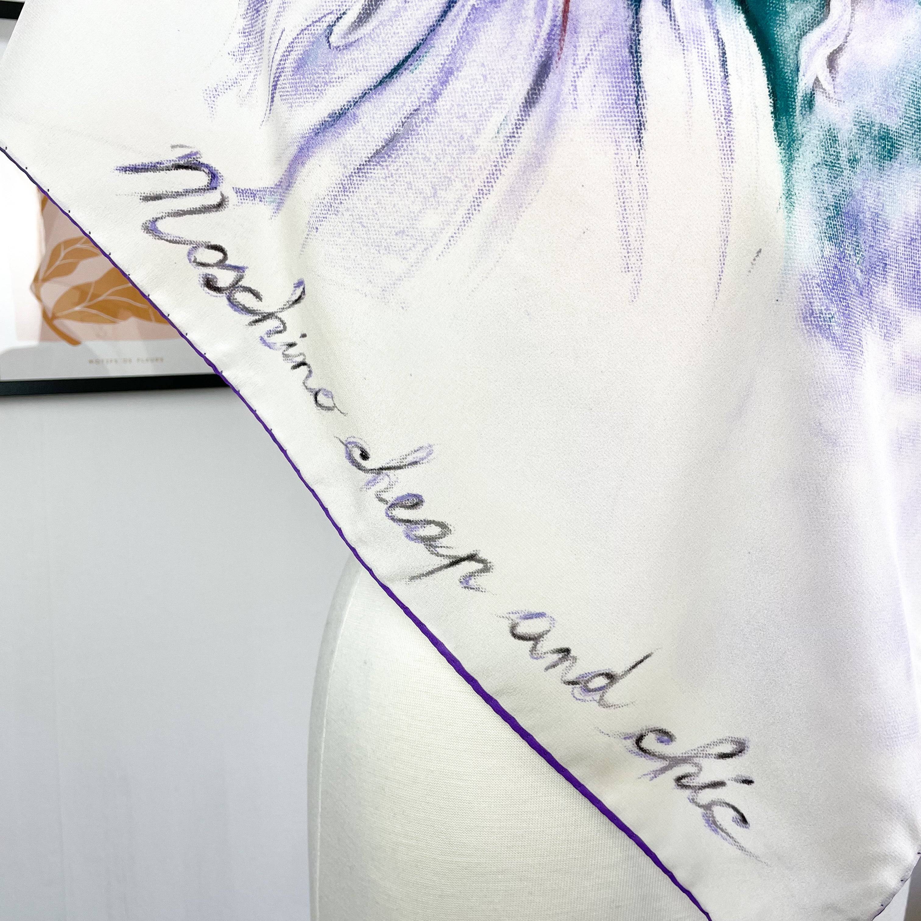 Boxed Moschino Olive Oyle Ballerina Silk Scarf