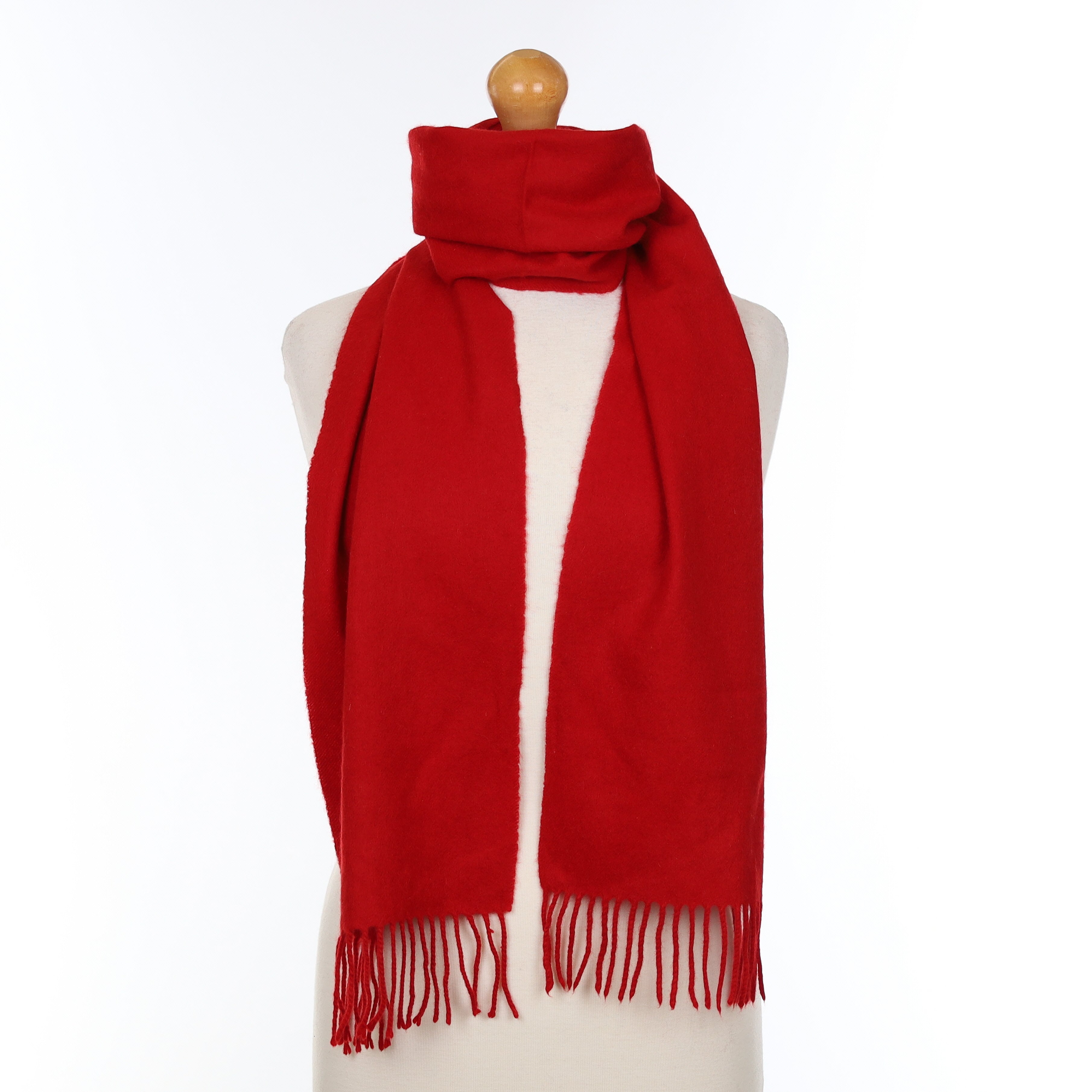 Scarlet Red Cashmere Woven Scarf