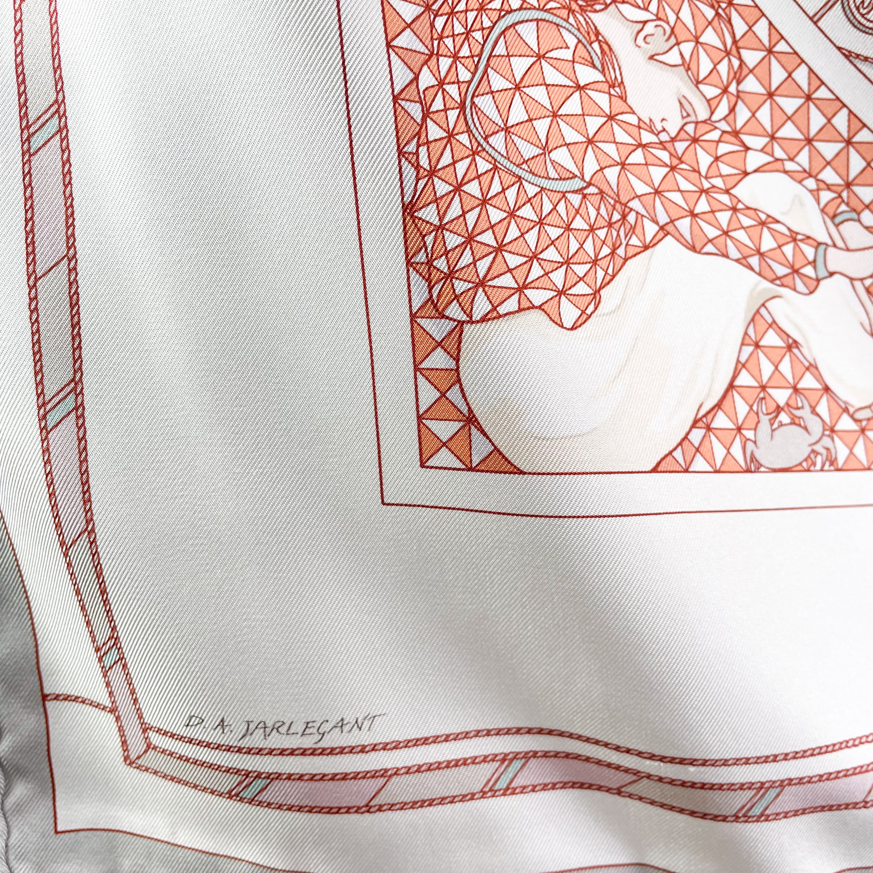 Boxed Hermes Voyage au Long Cours Vintage Silk Scarf