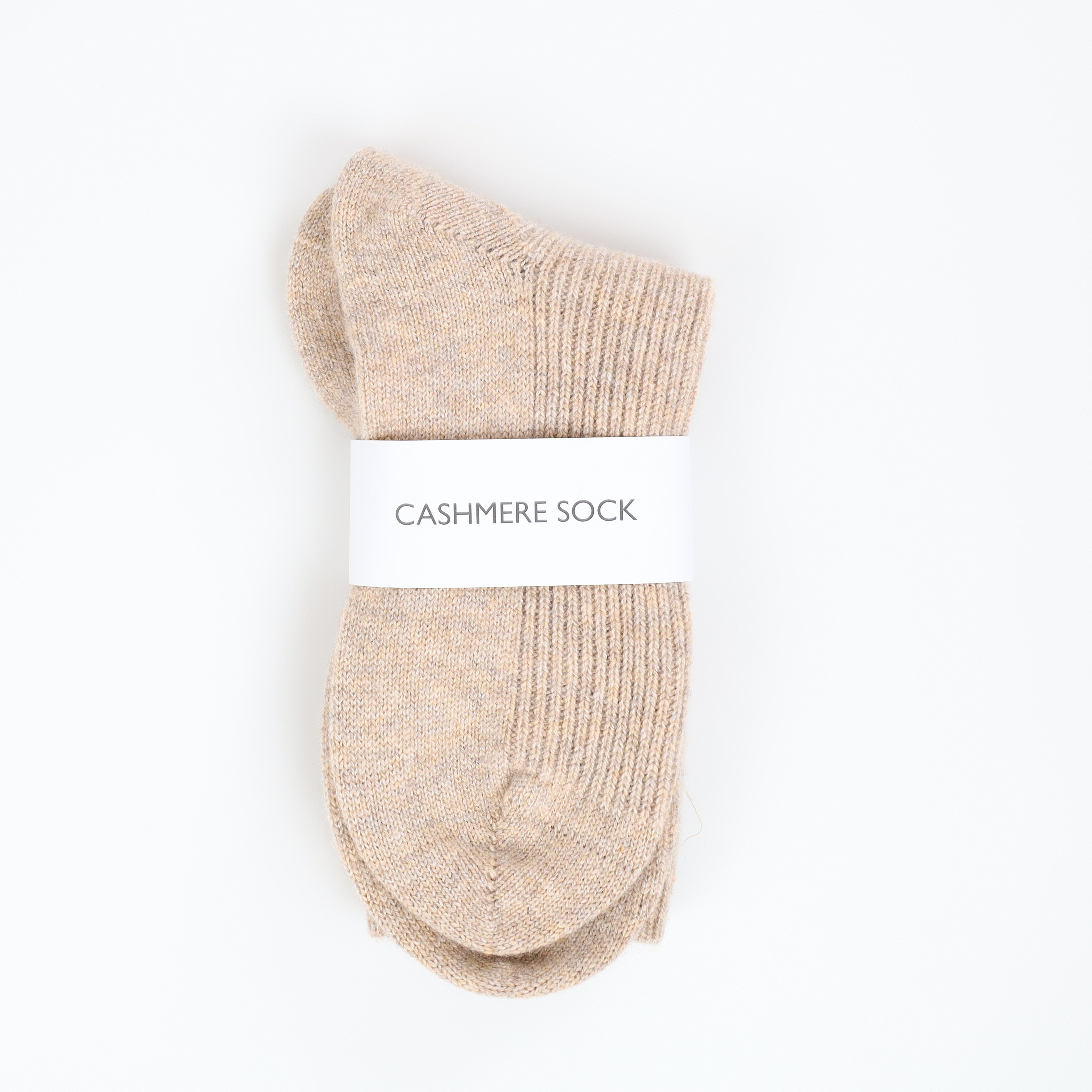 Brand New Scottish Biscuit Beige Ladies Cashmere Every Day Socks