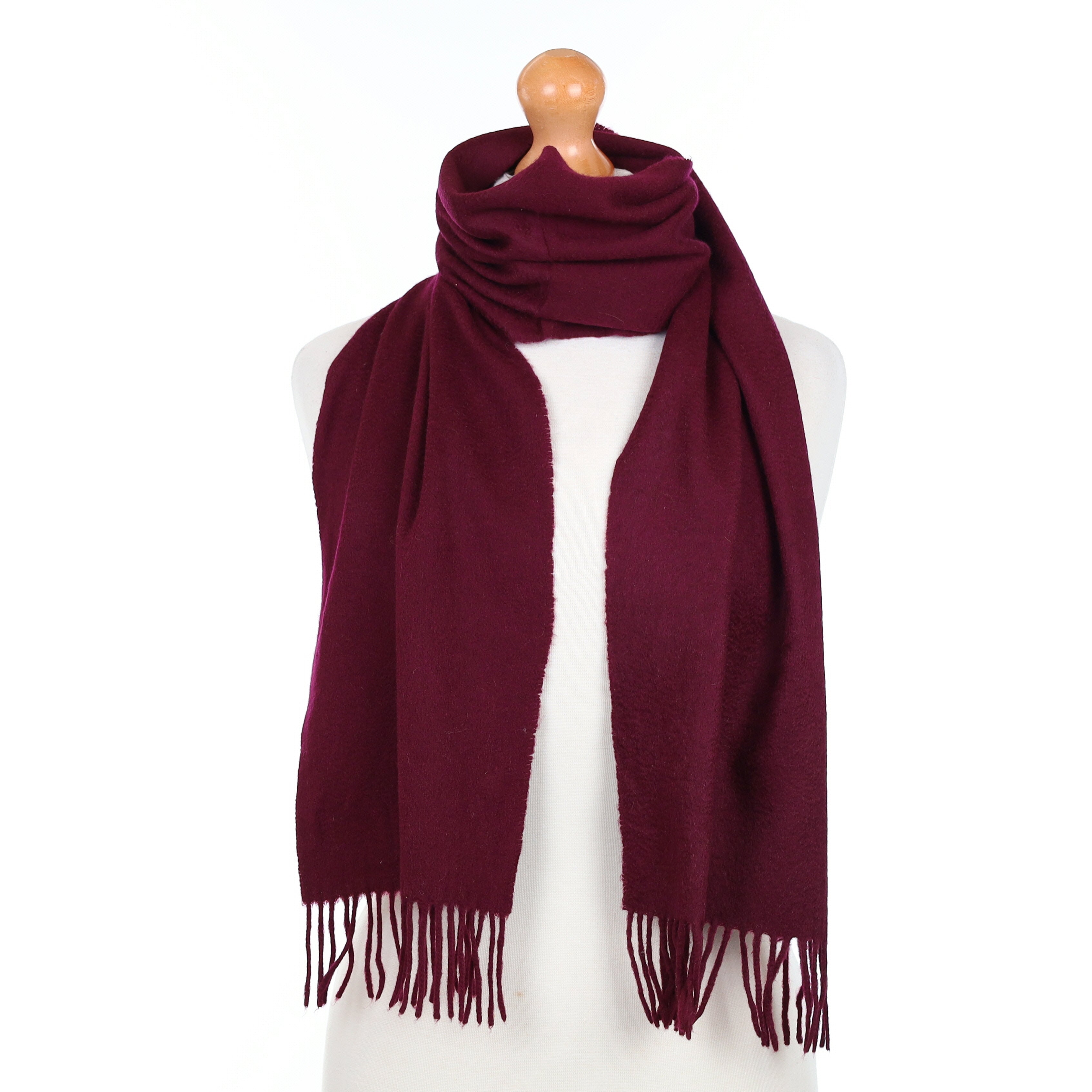 Plum Purple Cashmere Woven Scarf