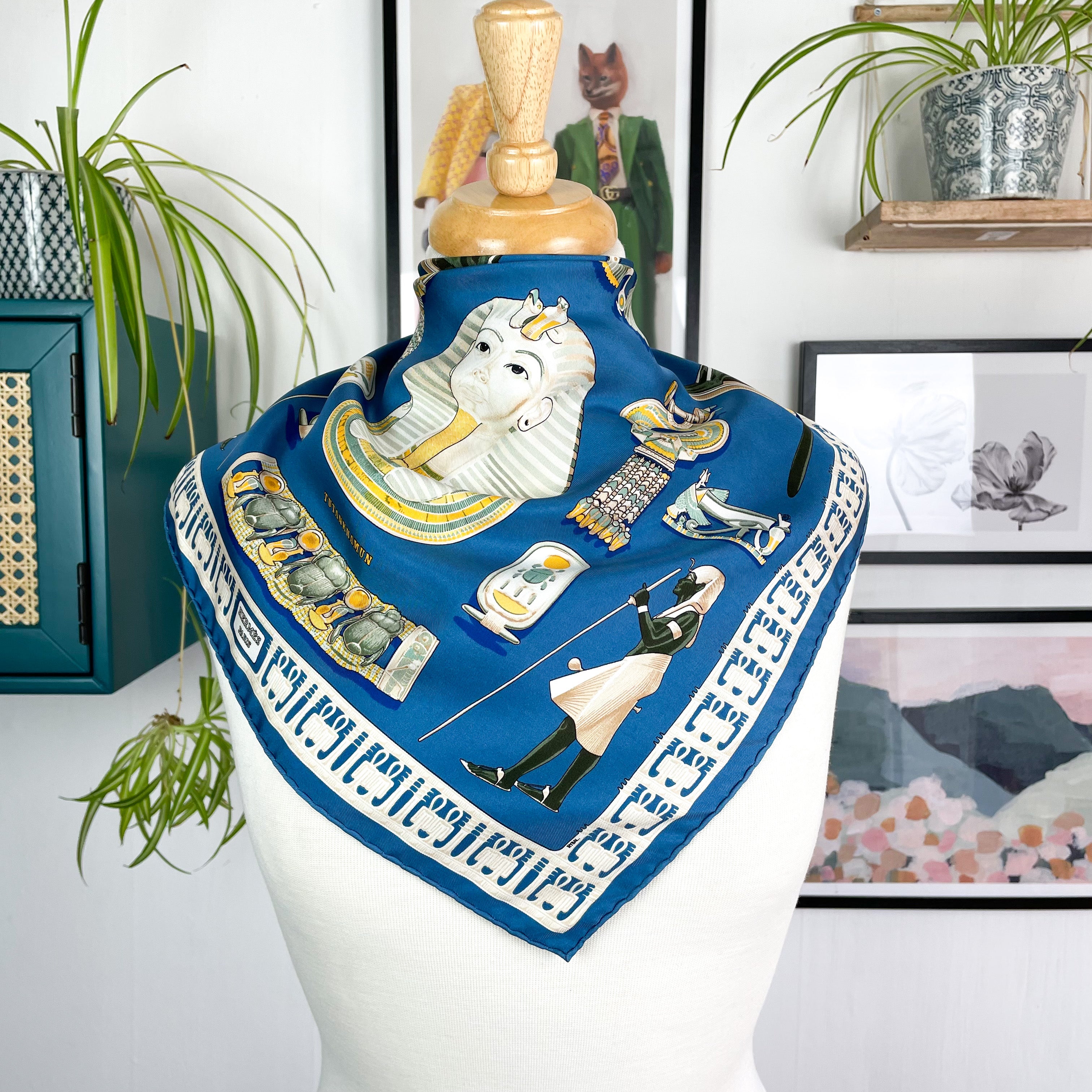 Hermes Carre Tutankhamu 45 cm Silk Scarf