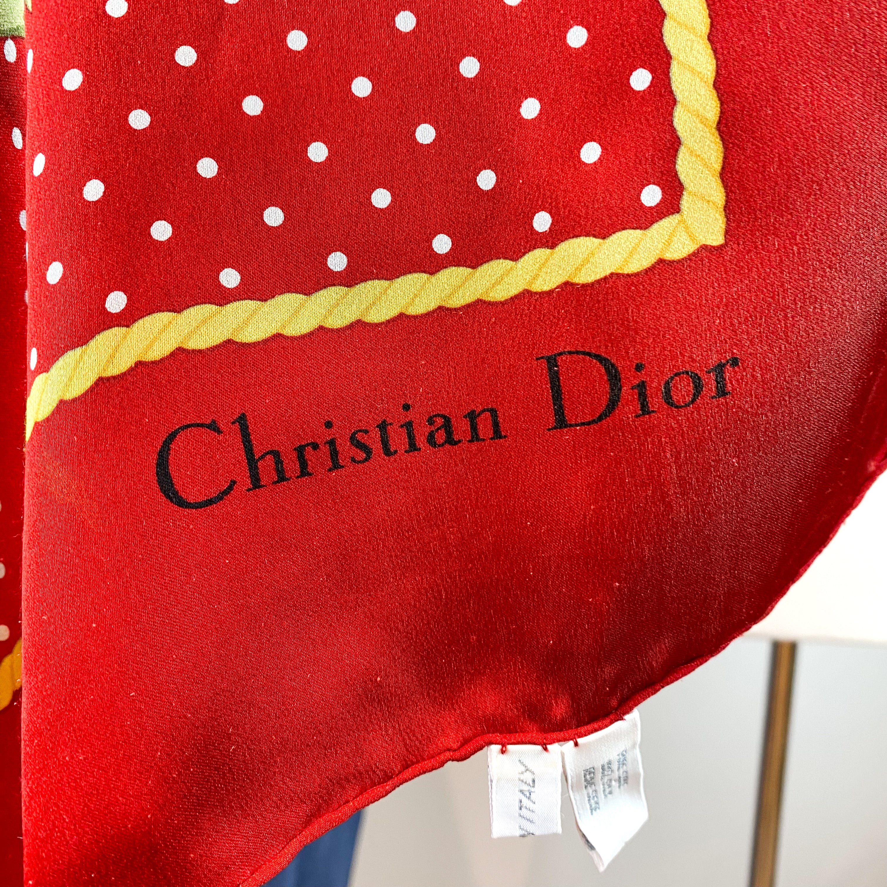 Christian Dior Italian Vintage Silk Scarf