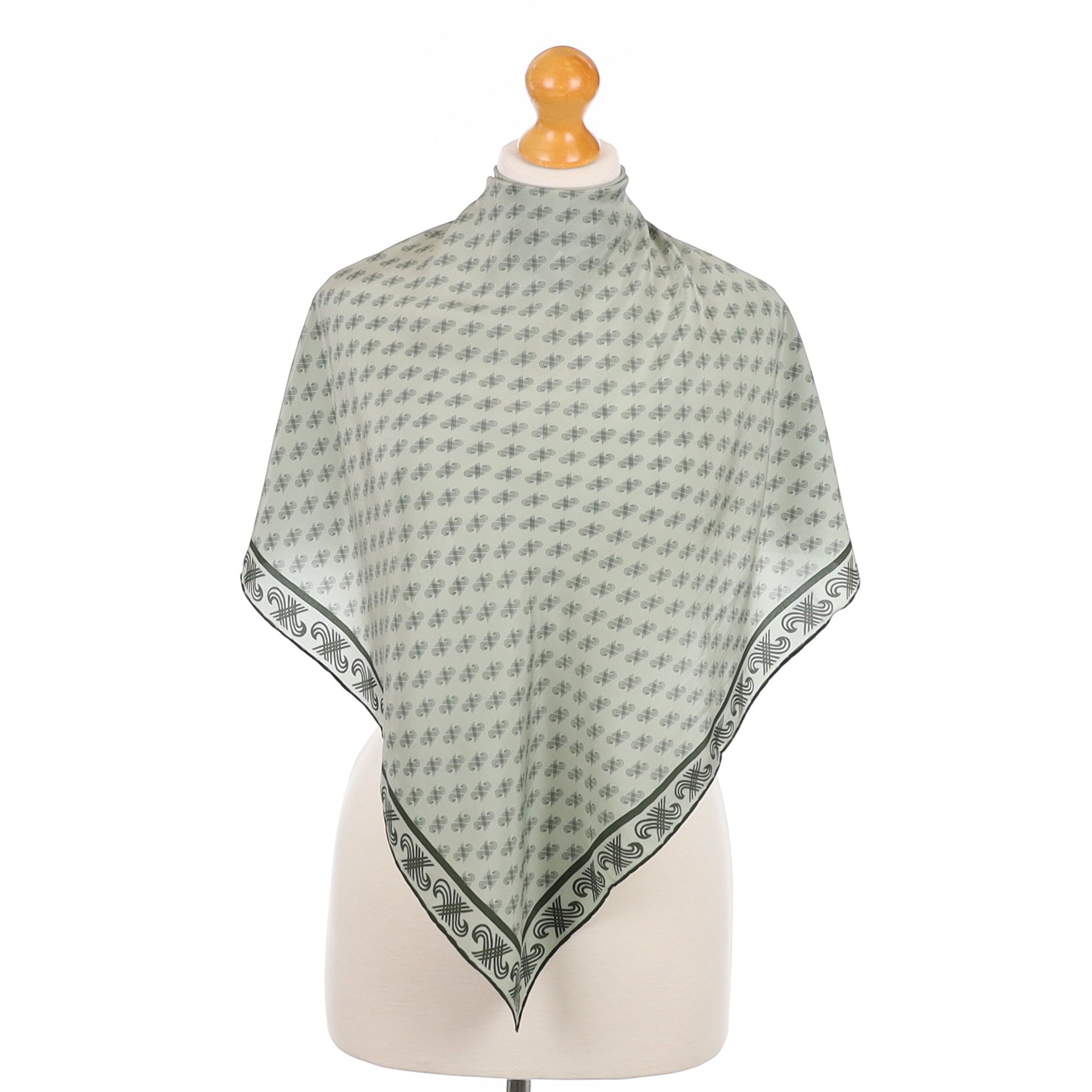Jaeger Grey Logo Vintage Silk Scarf
